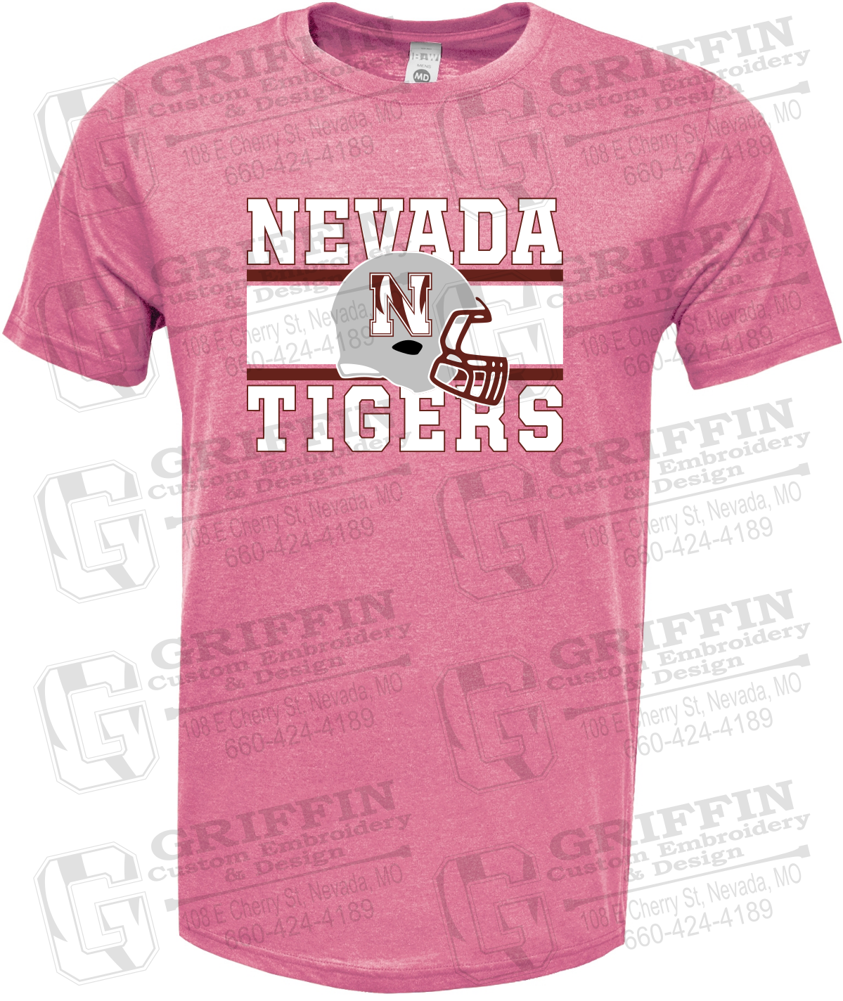 Soft-Tek Short Sleeve T-Shirt - Football - Nevada Tigers 26-F