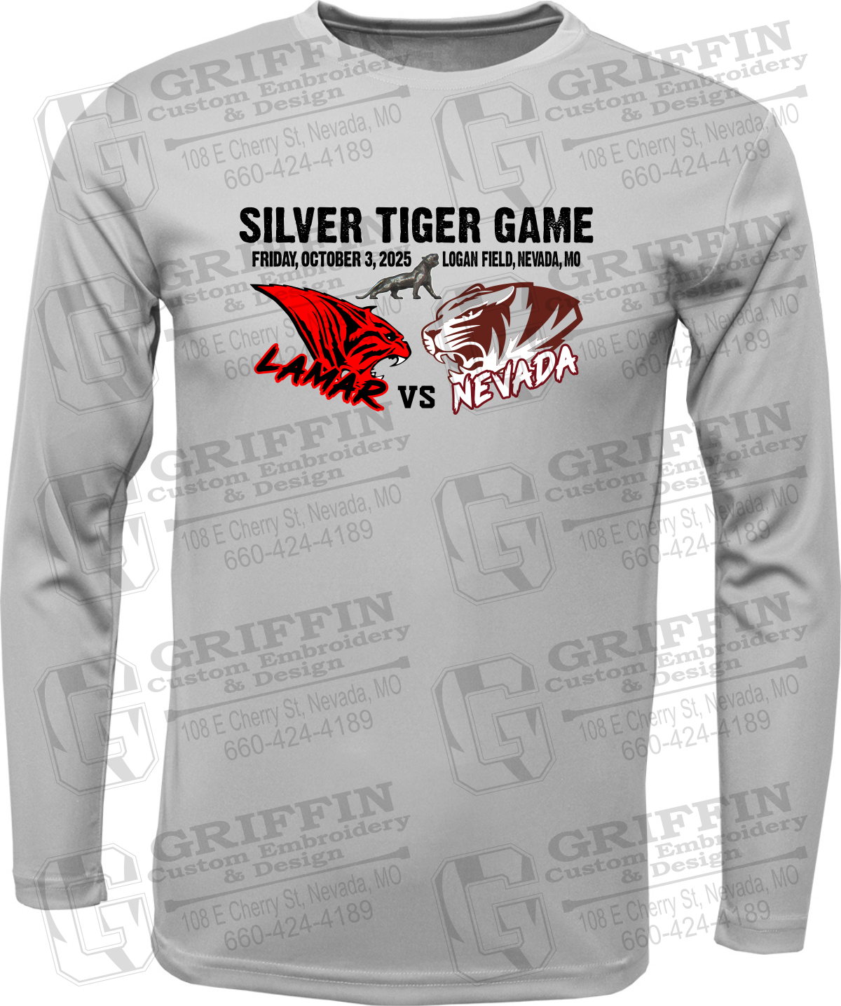 Toddler Dry-Fit Long Sleeve T-Shirt - Silver Tiger 2025 Football - Nevada Tigers 26-G