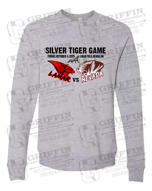 Sponge Fleece Sweatshirt - Silver Tiger 2025 Football - Nevada Tigers 26-G