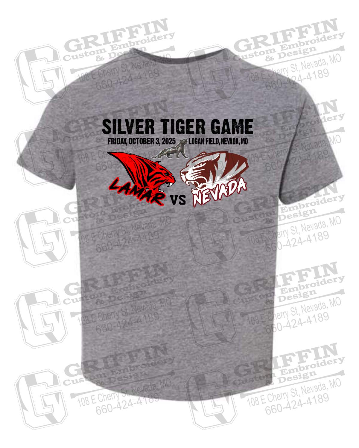 Toddler/Infant Cotton T-Shirt - Silver Tiger 2025 Football - Nevada Tigers 26-G