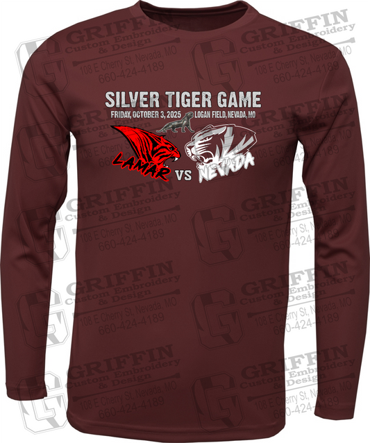 Toddler Dry-Fit Long Sleeve T-Shirt - Silver Tiger 2025 Football - Nevada Tigers 26-G