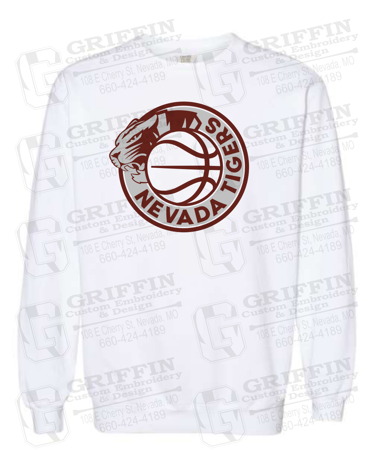 Comfort Colors Crewneck Sweatshirt - Basketball - Nevada Tigers 26-J