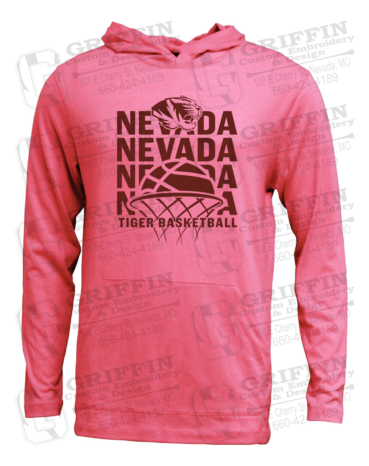 Soft-Tek T-Shirt Hoodie - Basketball - Nevada Tigers 26-L