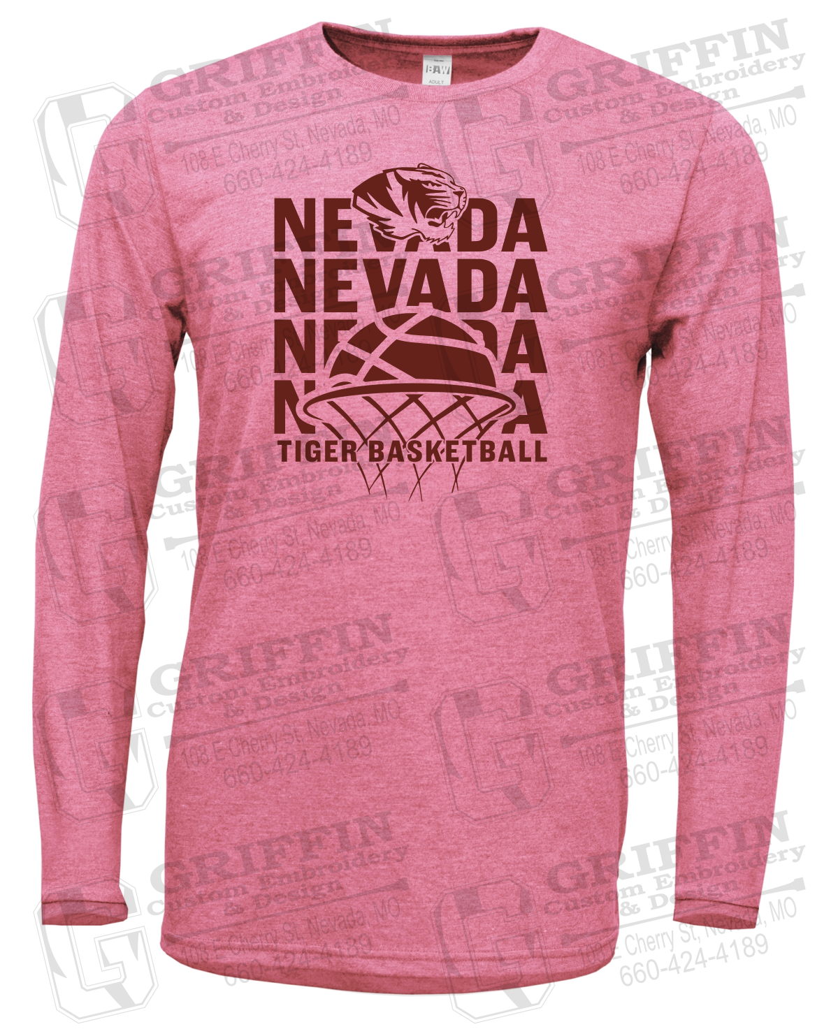 Soft-Tek Long Sleeve T-Shirt - Basketball - Nevada Tigers 26-L