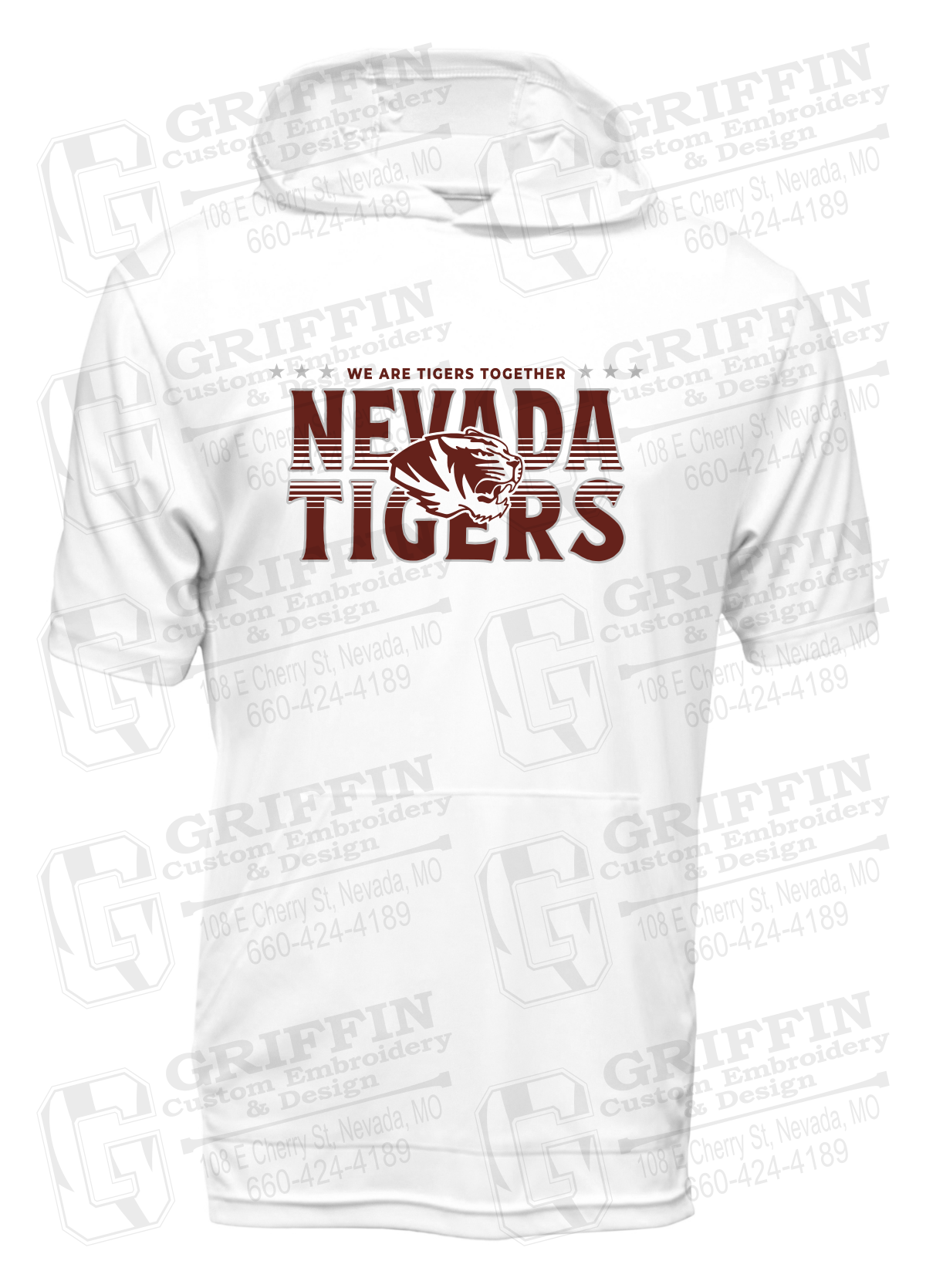 Dry-Fit Short Sleeve T-Shirt Hoodie - Basketball - Nevada Tigers 26-M