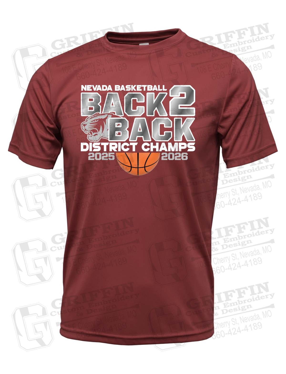 Dry-Fit Short Sleeve T-Shirt - 2026 District Champs Boys Basketball - Nevada Tigers 26-O