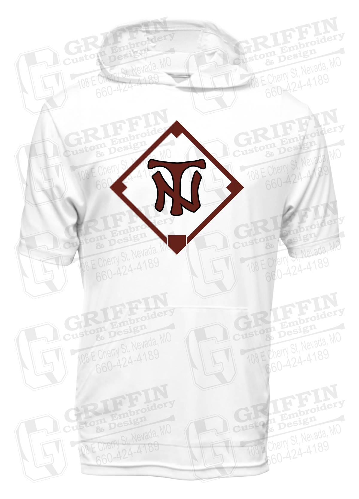 Dry-Fit Short Sleeve T-Shirt Hoodie - Baseball - Nevada Tigers 26-P