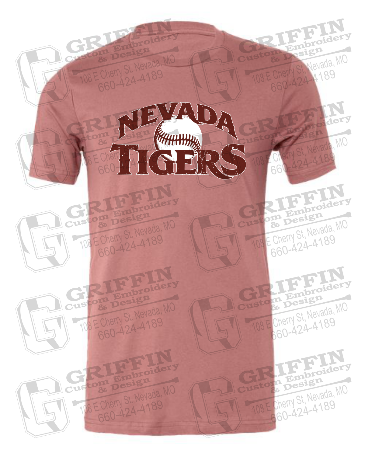 Cotton Short Sleeve T-Shirt - Baseball - Nevada Tigers 26-R