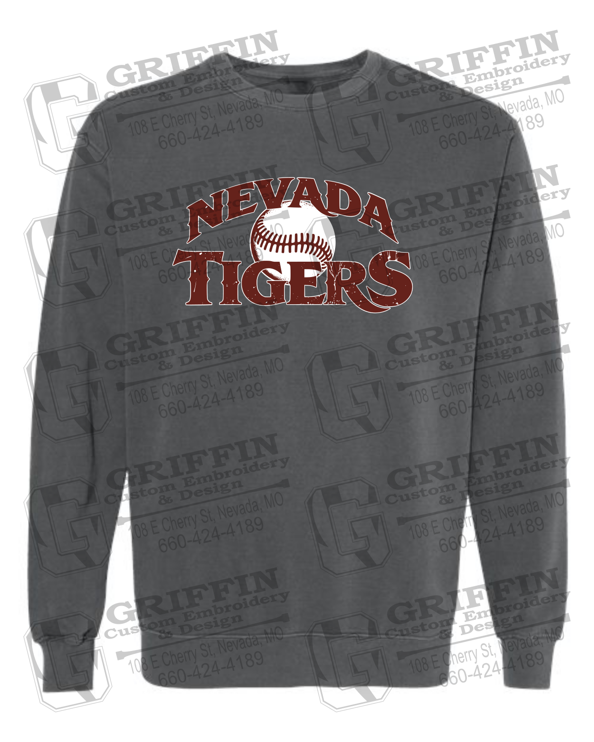 Comfort Colors Crewneck Sweatshirt - Baseball - Nevada Tigers 26-R