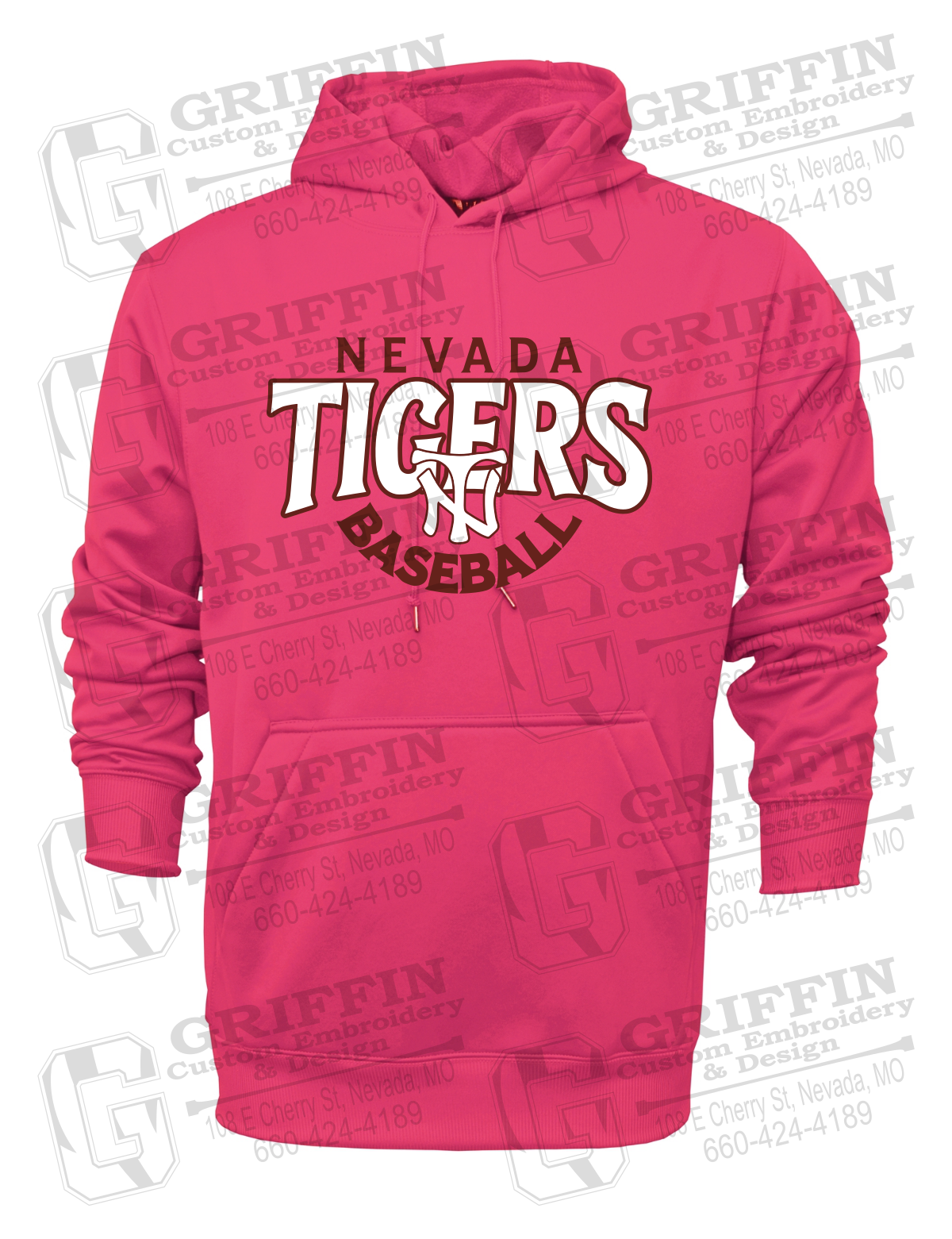 Performance Fleece Hoodie - Baseball - Nevada Tigers 26-T