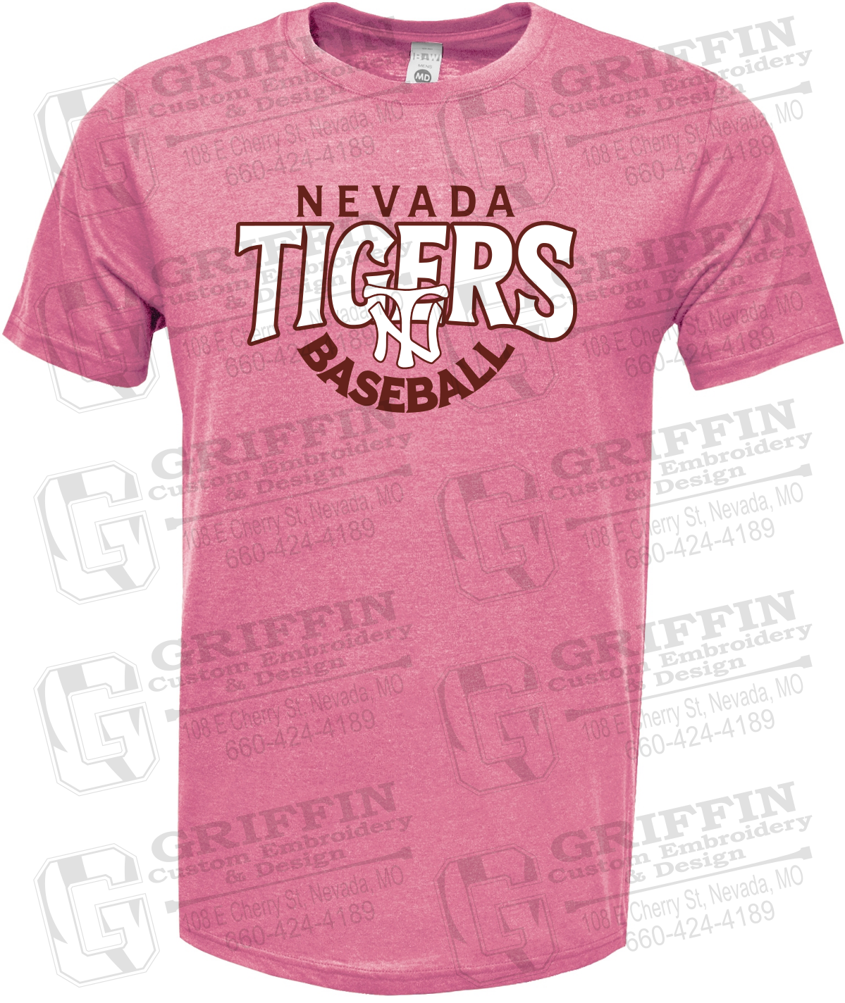 Soft-Tek Short Sleeve T-Shirt - Baseball - Nevada Tigers 26-T