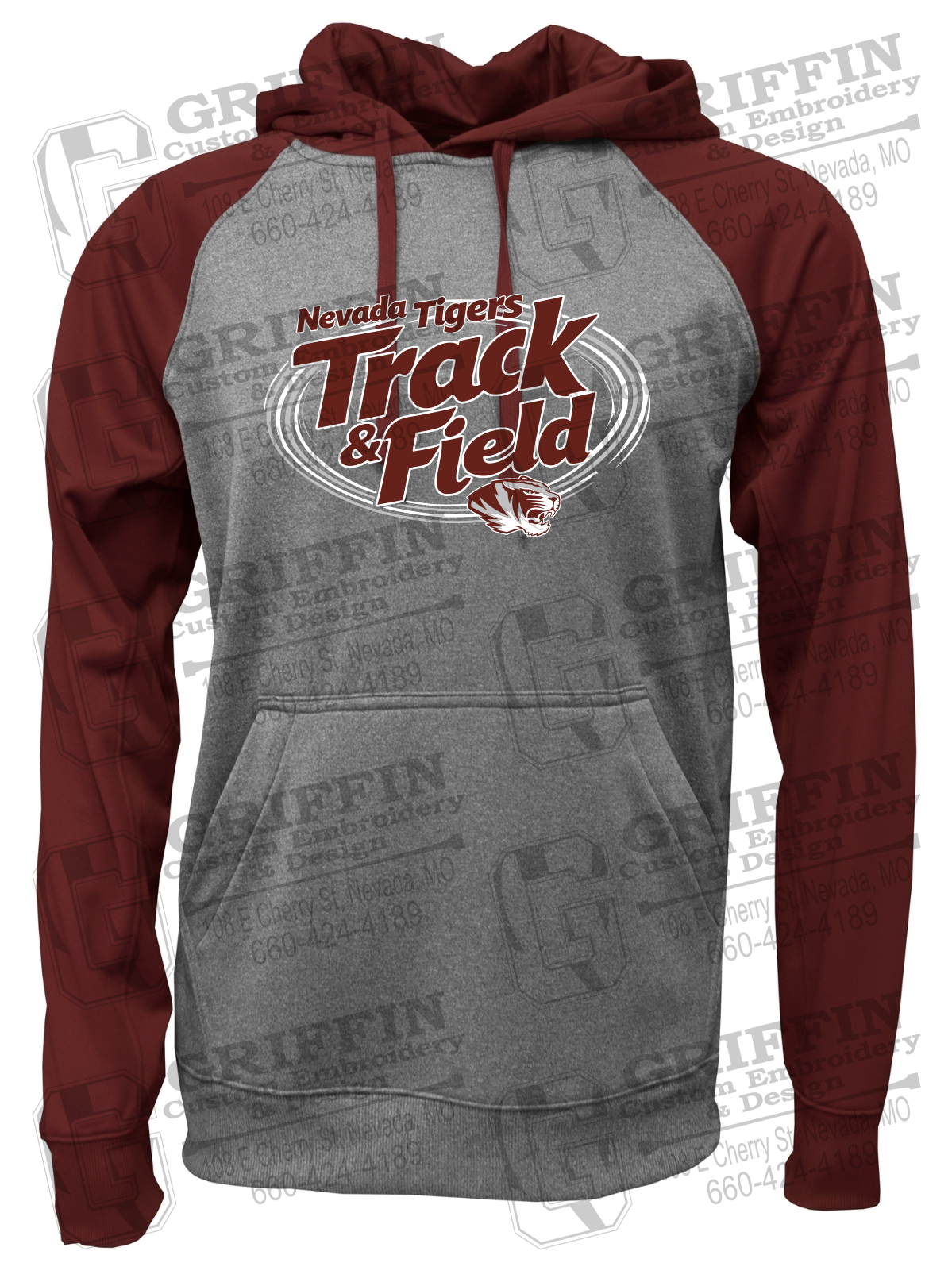 Performance Fleece Raglan Hoodie - Track & Field - Nevada Tigers 26-U