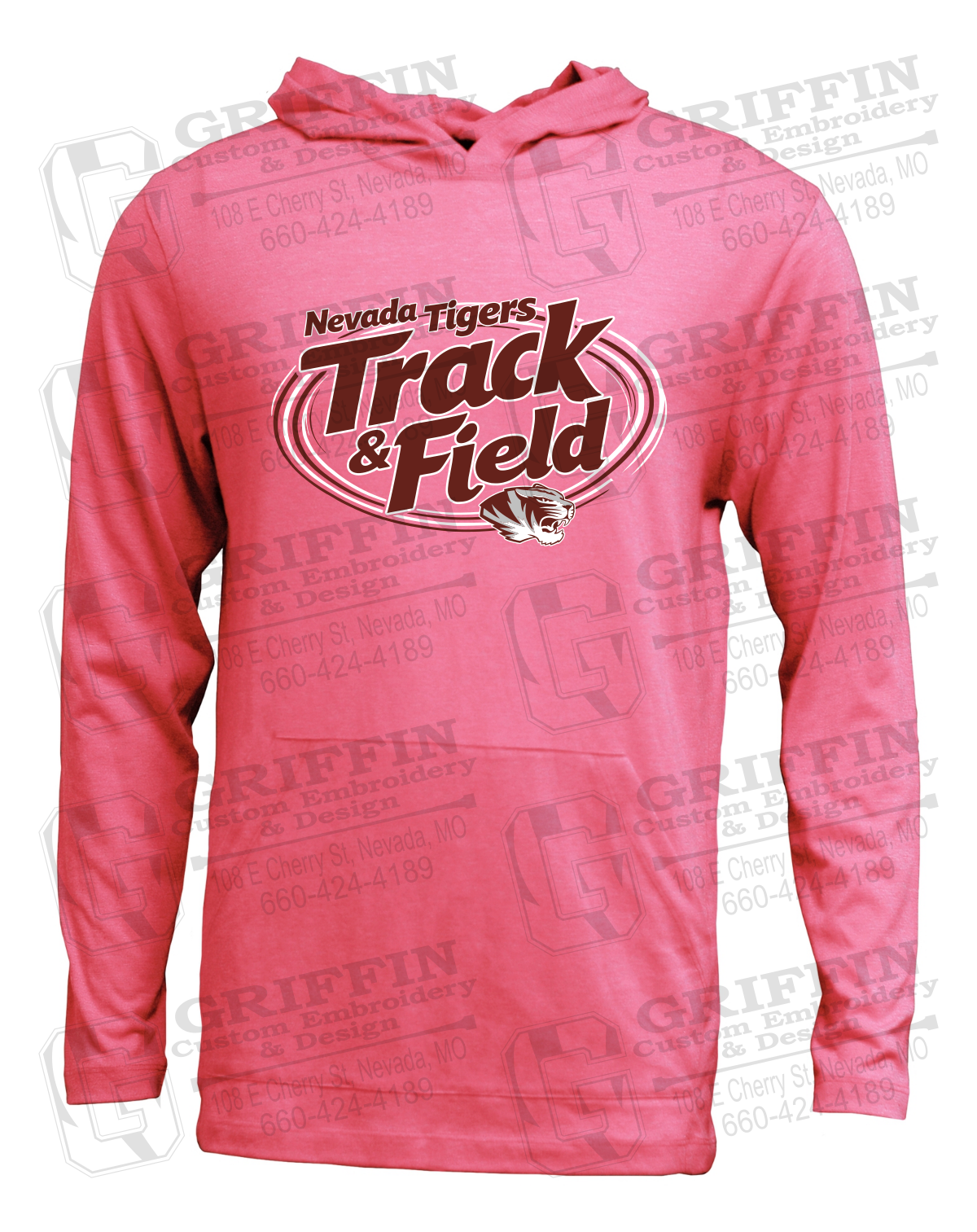 Soft-Tek T-Shirt Hoodie - Track & Field - Nevada Tigers 26-U