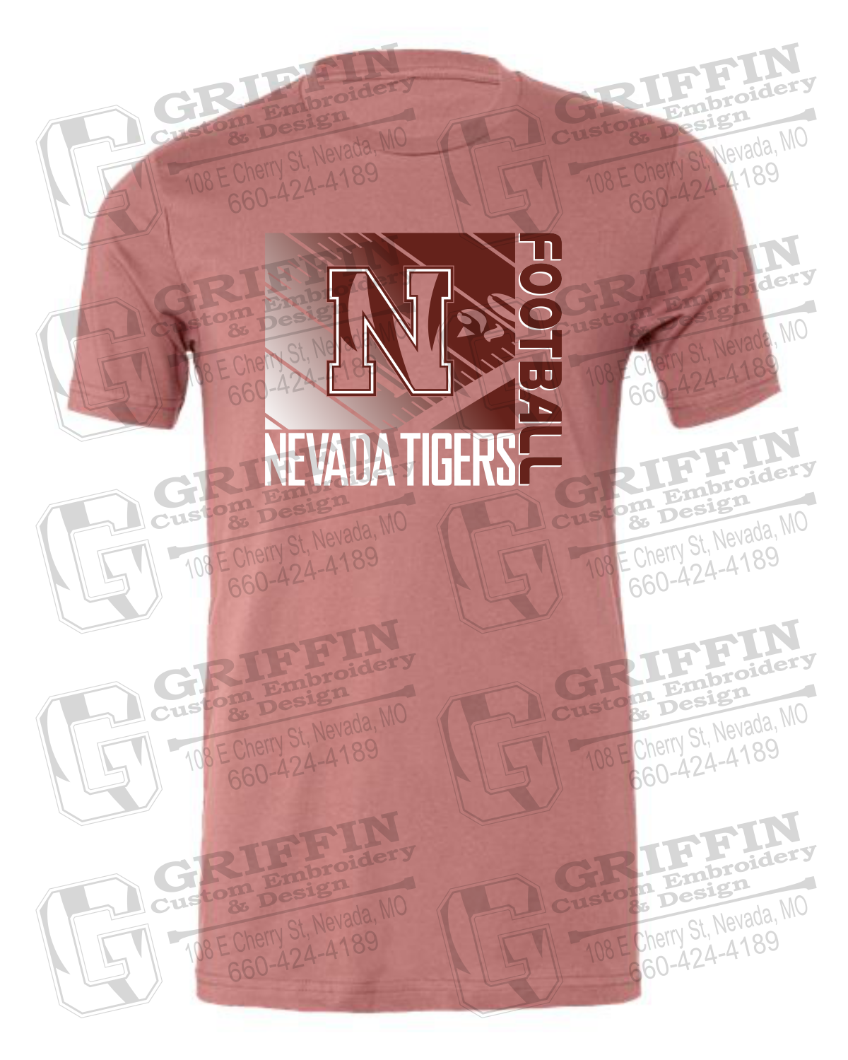 Cotton Short Sleeve T-Shirt - Football - Nevada Tigers 26-Y