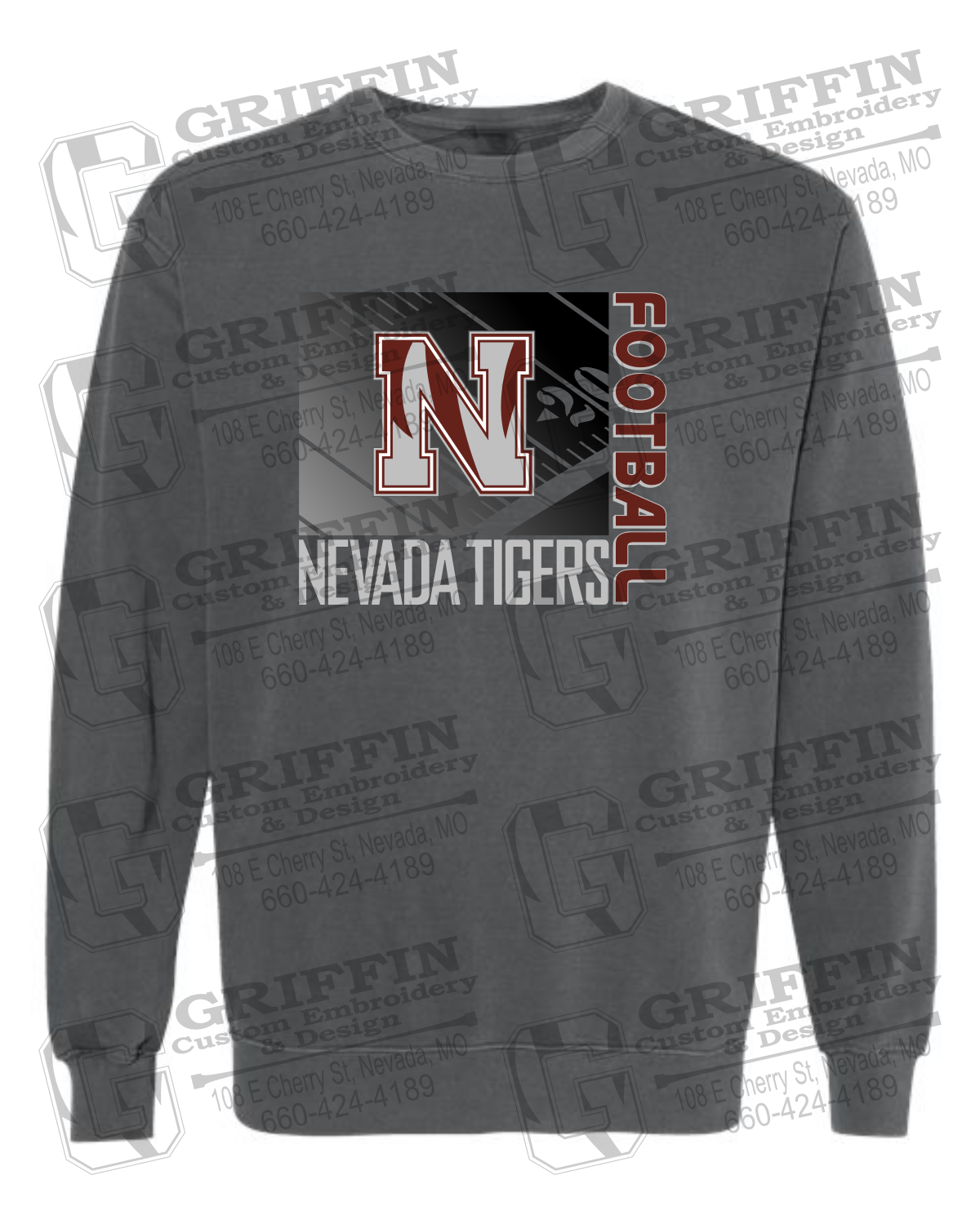 Comfort Colors Crewneck Sweatshirt - Football - Nevada Tigers 26-Y