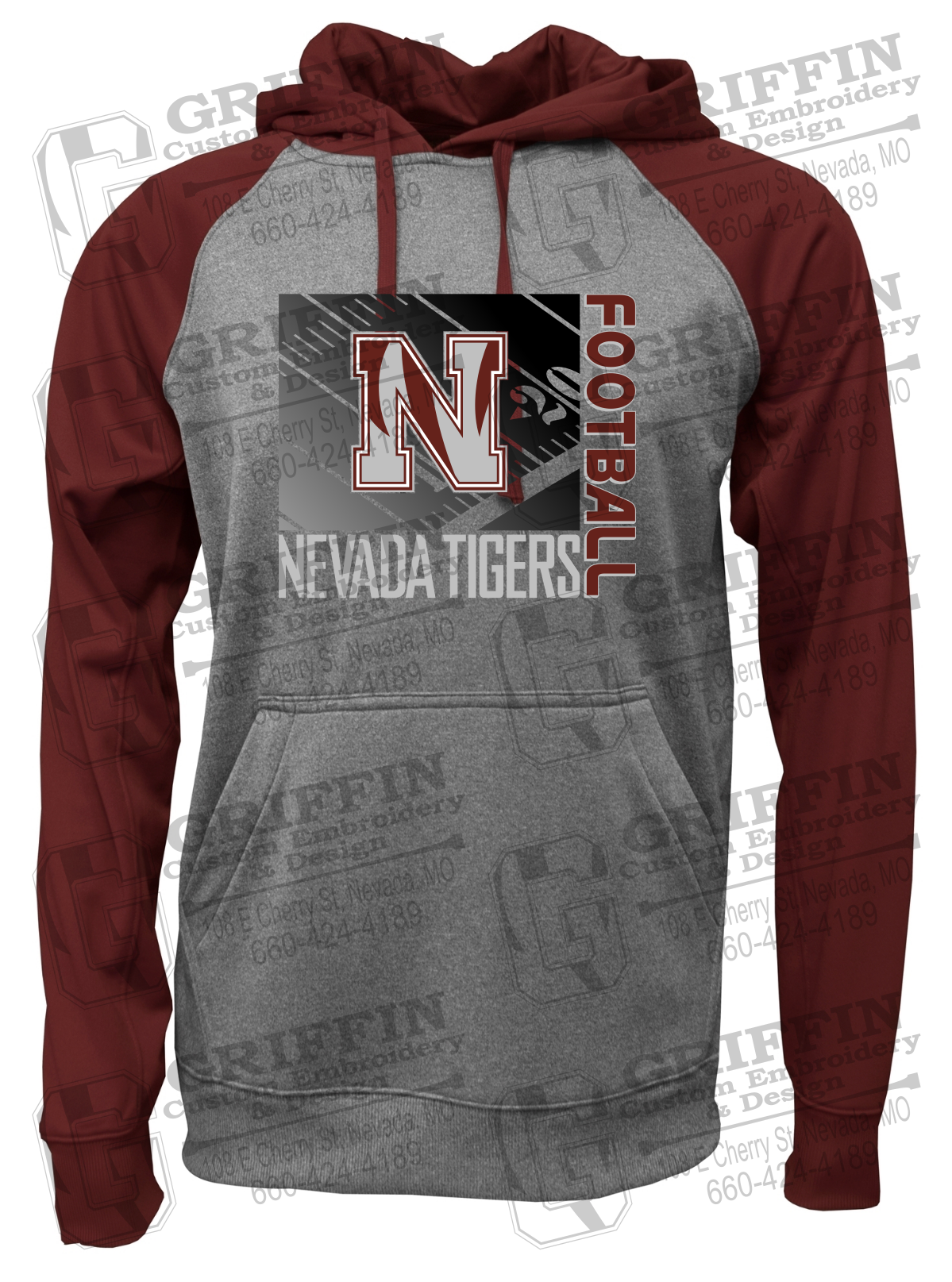 Performance Fleece Raglan Hoodie - Football - Nevada Tigers 26-Y