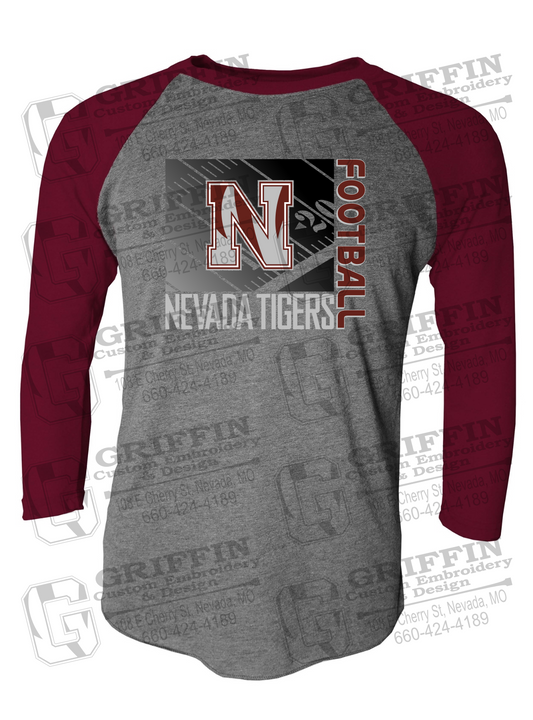 Tri-Blend Raglan Sleeve T-Shirt - Football - Nevada Tigers 26-Y
