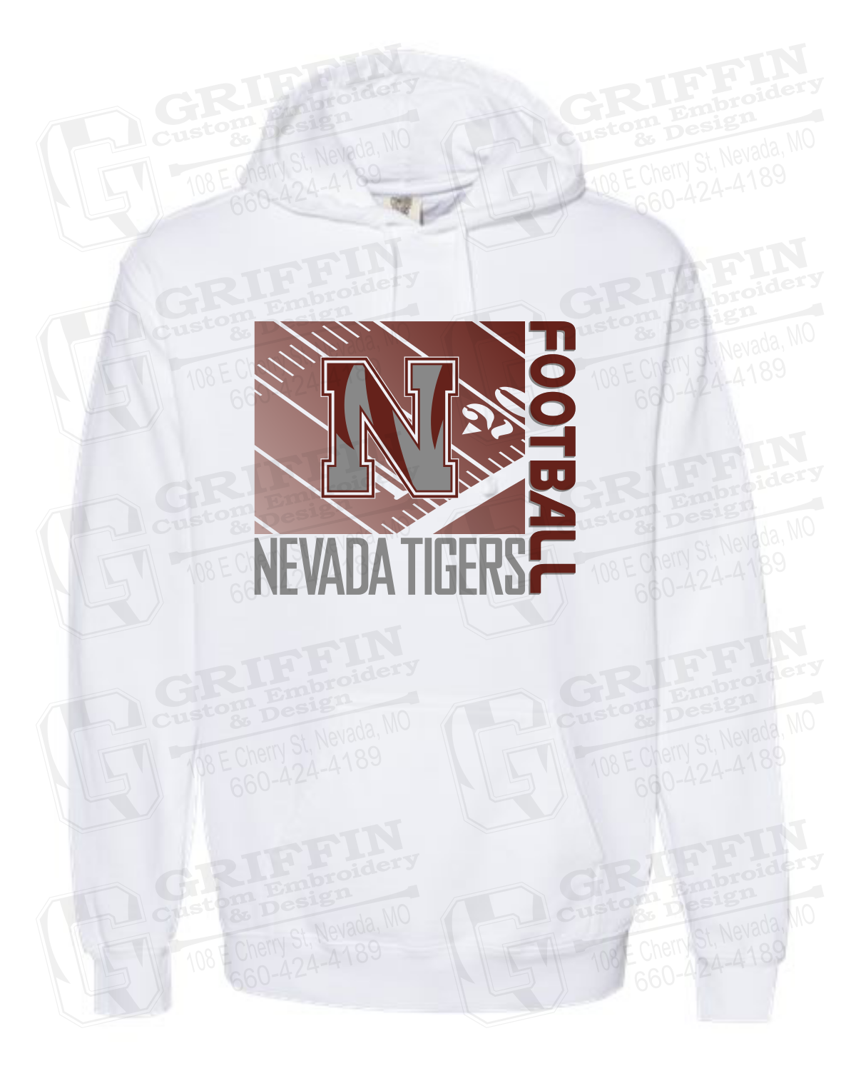 Comfort Colors Hoodie - Football - Nevada Tigers 26-Y