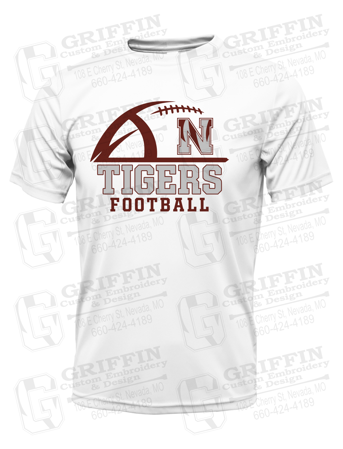 Dry-Fit Short Sleeve T-Shirt - Football - Nevada Tigers 27-B