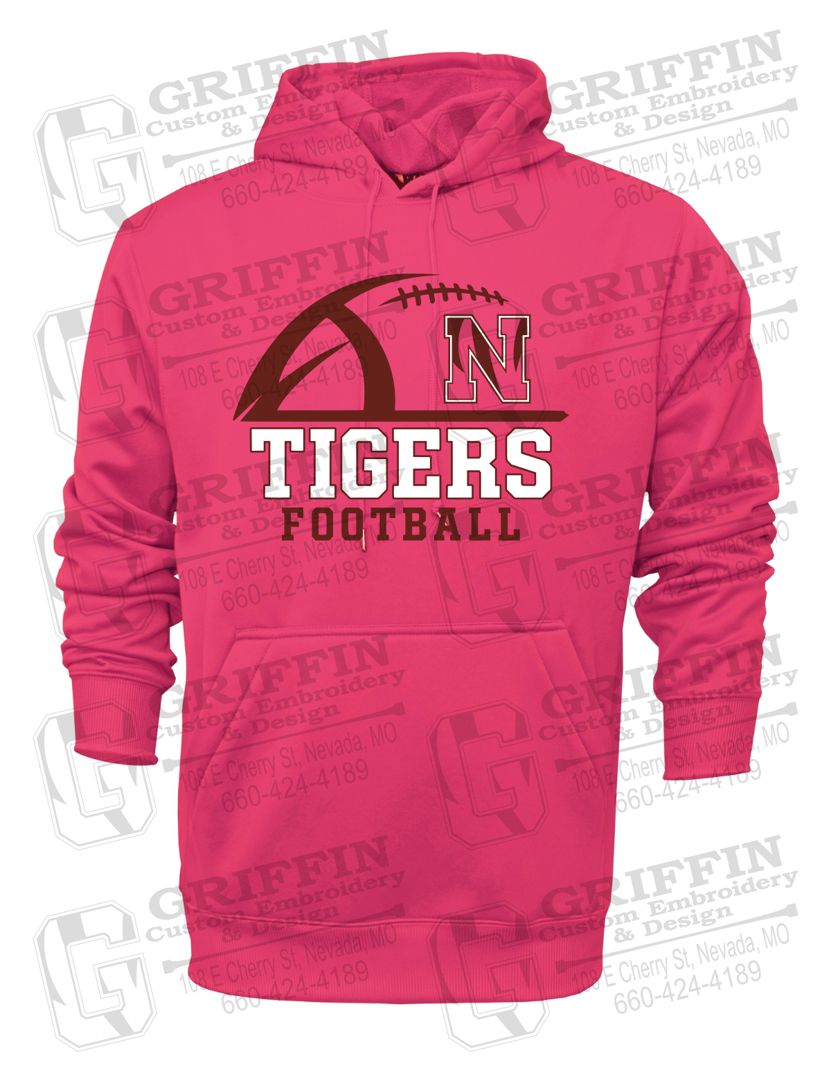 Performance Fleece Hoodie - Football - Nevada Tigers 27-B