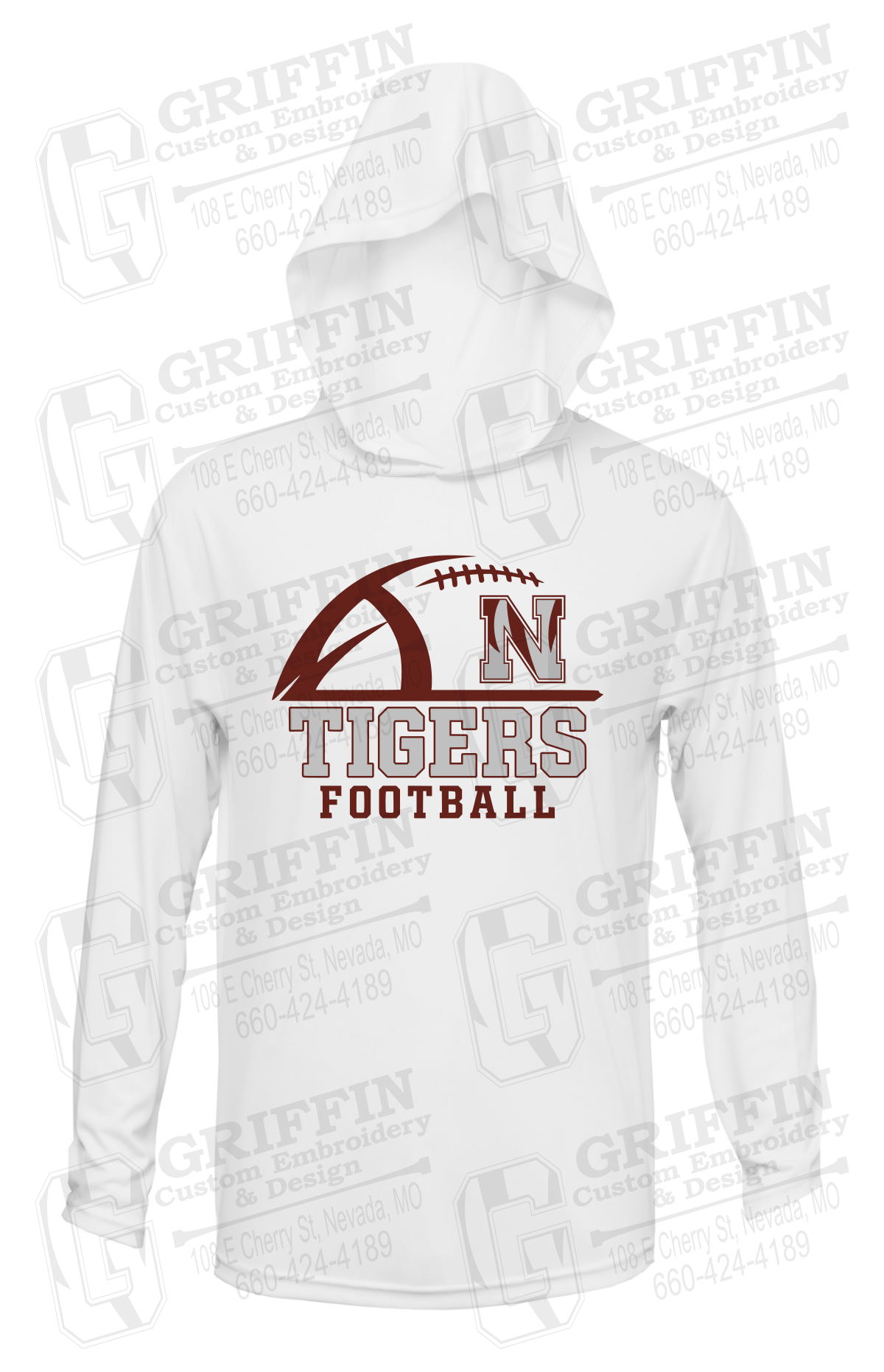 Dry-Fit T-Shirt Hoodie - Football - Nevada Tigers 27-B