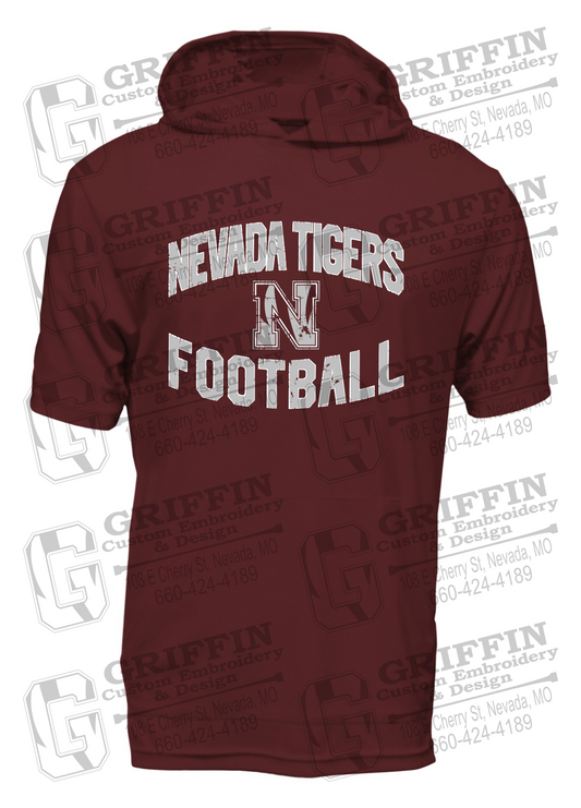 Dry-Fit Short Sleeve T-Shirt Hoodie - Football - Nevada Tigers 27-C