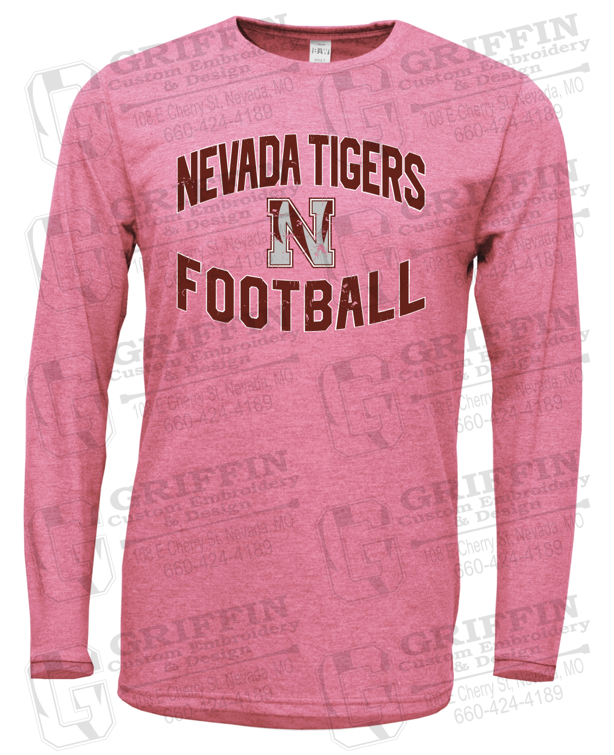 Soft-Tek Long Sleeve T-Shirt - Football - Nevada Tigers 27-C