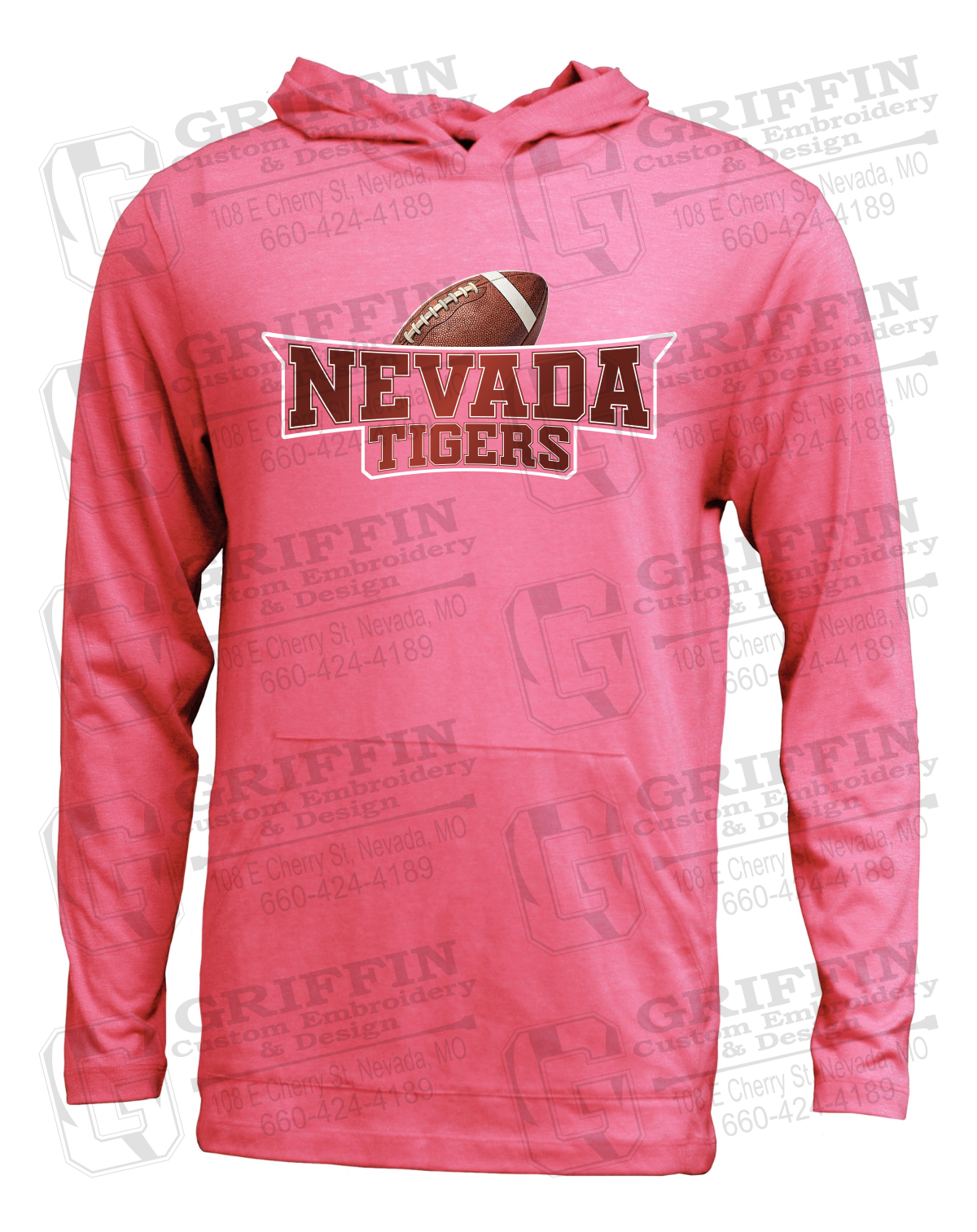 Soft-Tek T-Shirt Hoodie - Football - Nevada Tigers 27-E