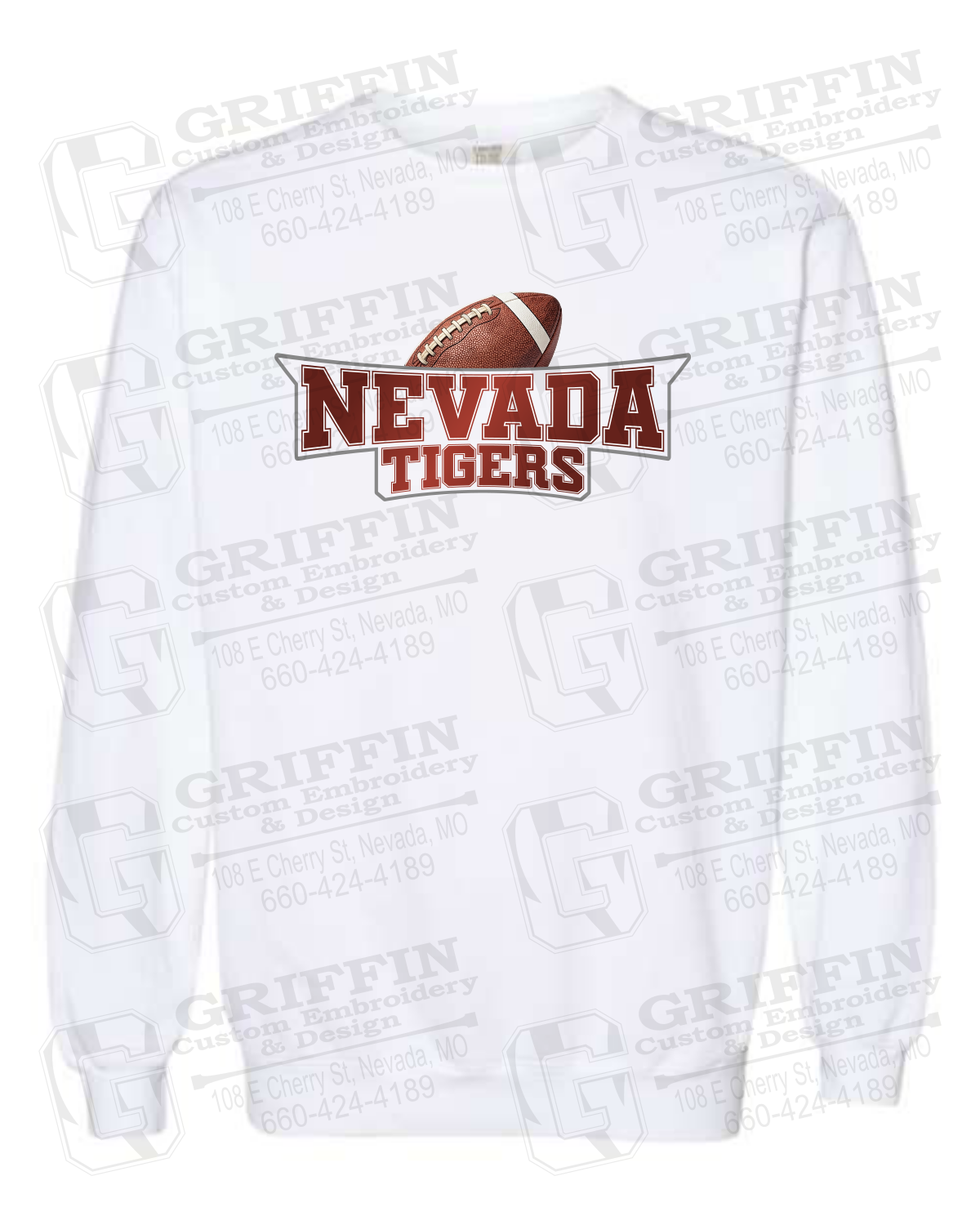 Comfort Colors Crewneck Sweatshirt - Football - Nevada Tigers 27-E