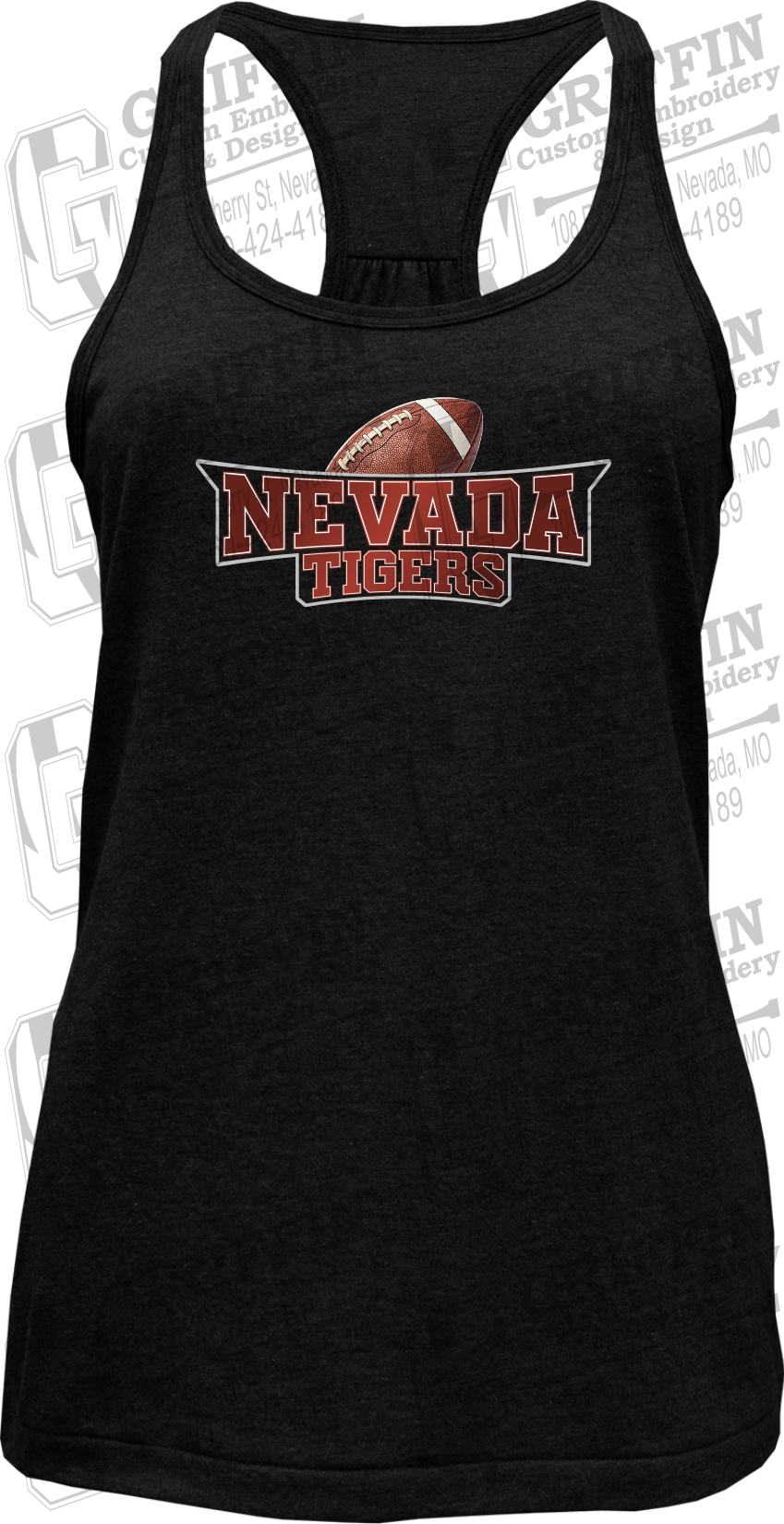 Womens Tri-Blend Tank Top - Football - Nevada Tigers 27-E