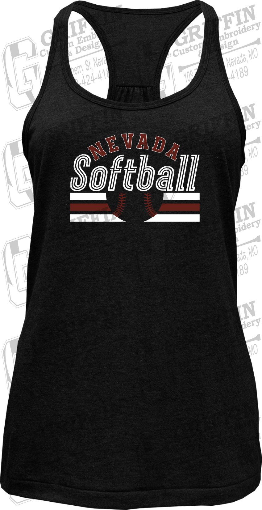 Womens Tri-Blend Tank Top - Softball - Nevada Tigers 27-I