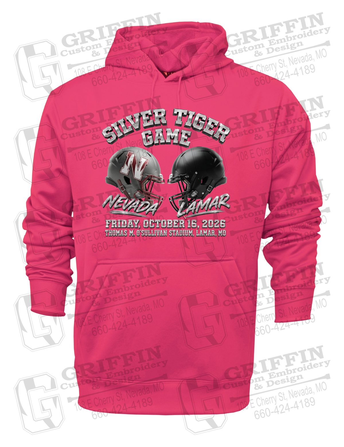Performance Fleece Hoodie - Silver Tiger 2026 Football - Nevada Tigers 27-K