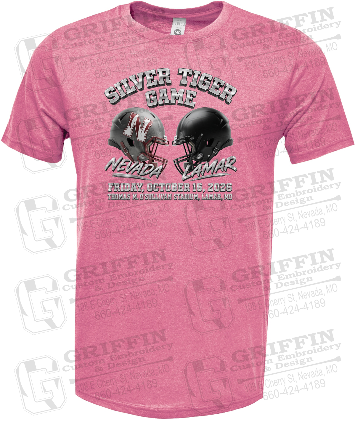 Soft-Tek Short Sleeve T-Shirt - Silver Tiger 2026 Football - Nevada Tigers 27-K