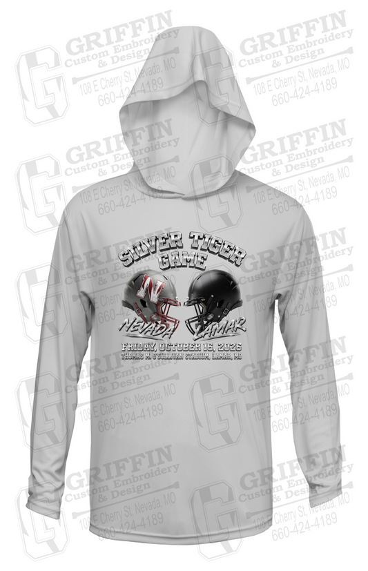 Dry-Fit T-Shirt Hoodie - Silver Tiger 2026 Football - Nevada Tigers 27-K