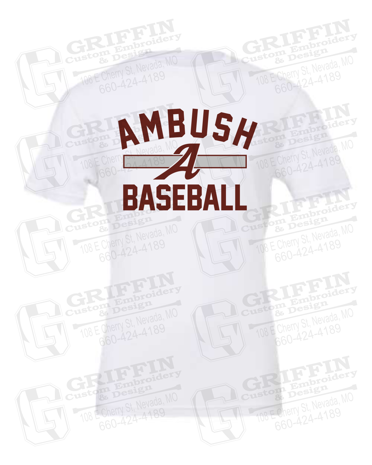 Cotton Short Sleeve T-Shirt - Ambush Baseball 25-A
