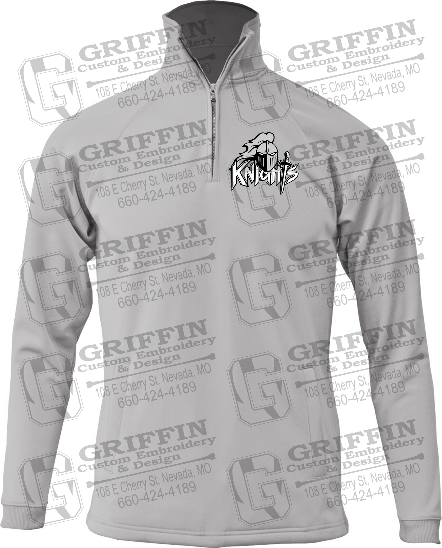 Performance Fleece 1/4 Zip Sweatshirt - NEVC Knights Full Logo