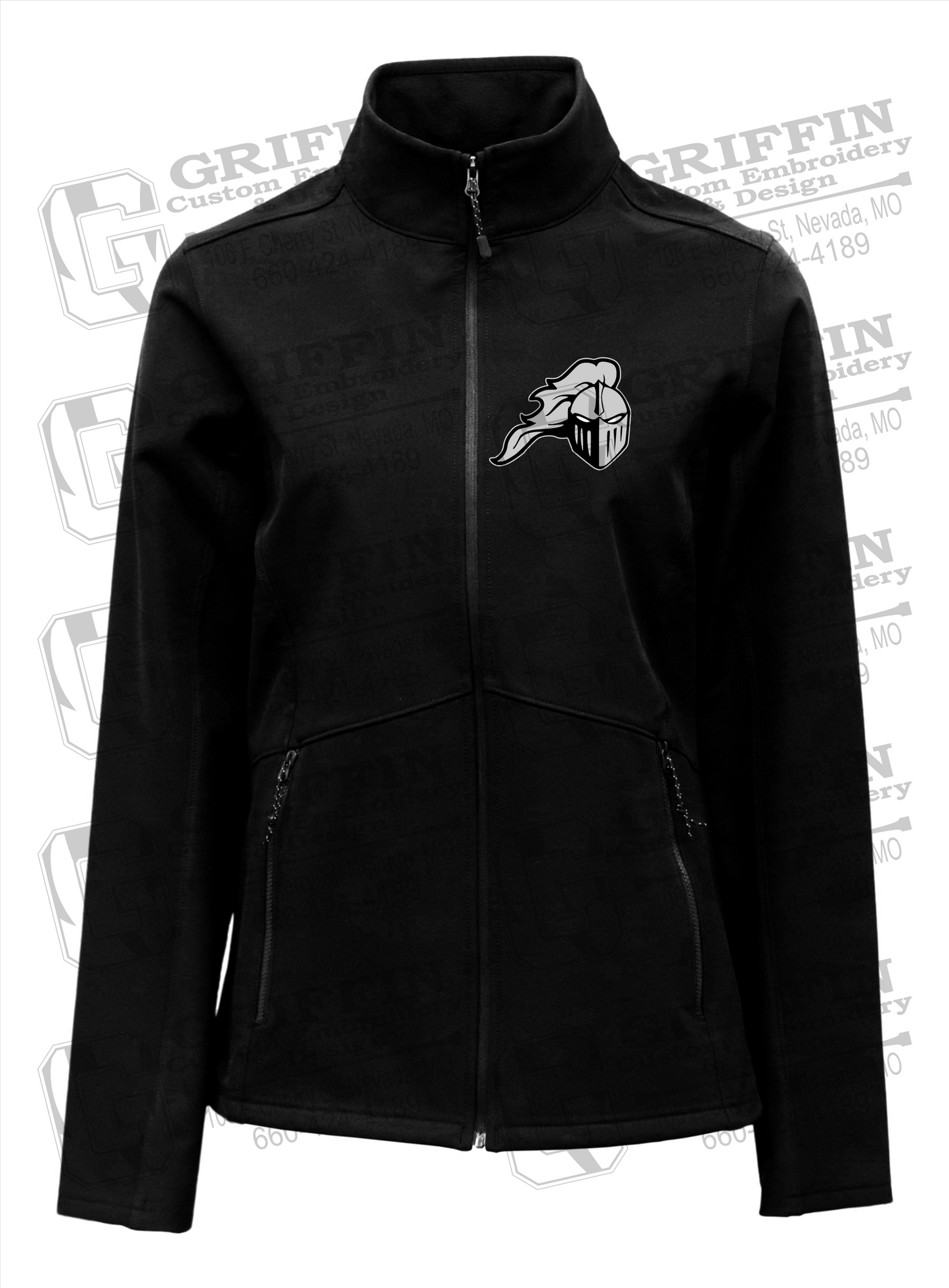 NEVC Knights Womens Softshell Jacket - Knights Helmet Logo
