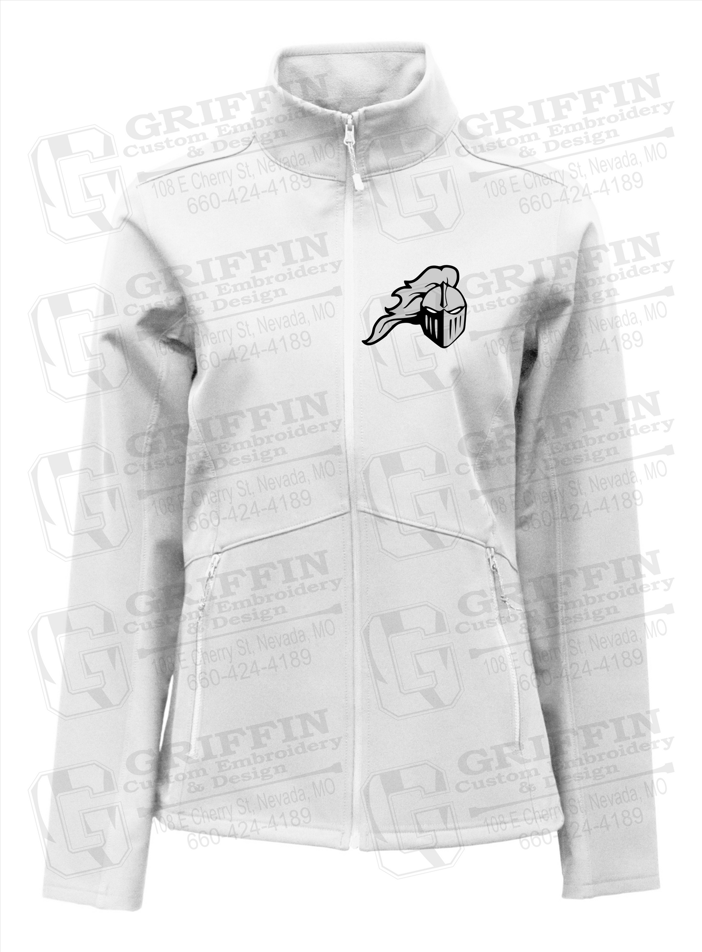NEVC Knights Womens Softshell Jacket - Knights Helmet Logo