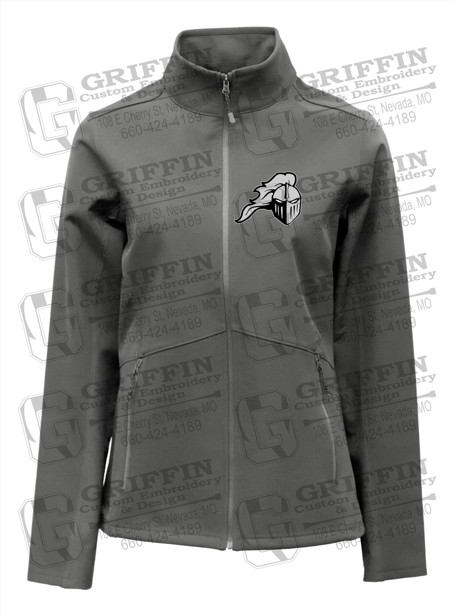 NEVC Knights Womens Softshell Jacket - Knights Helmet Logo
