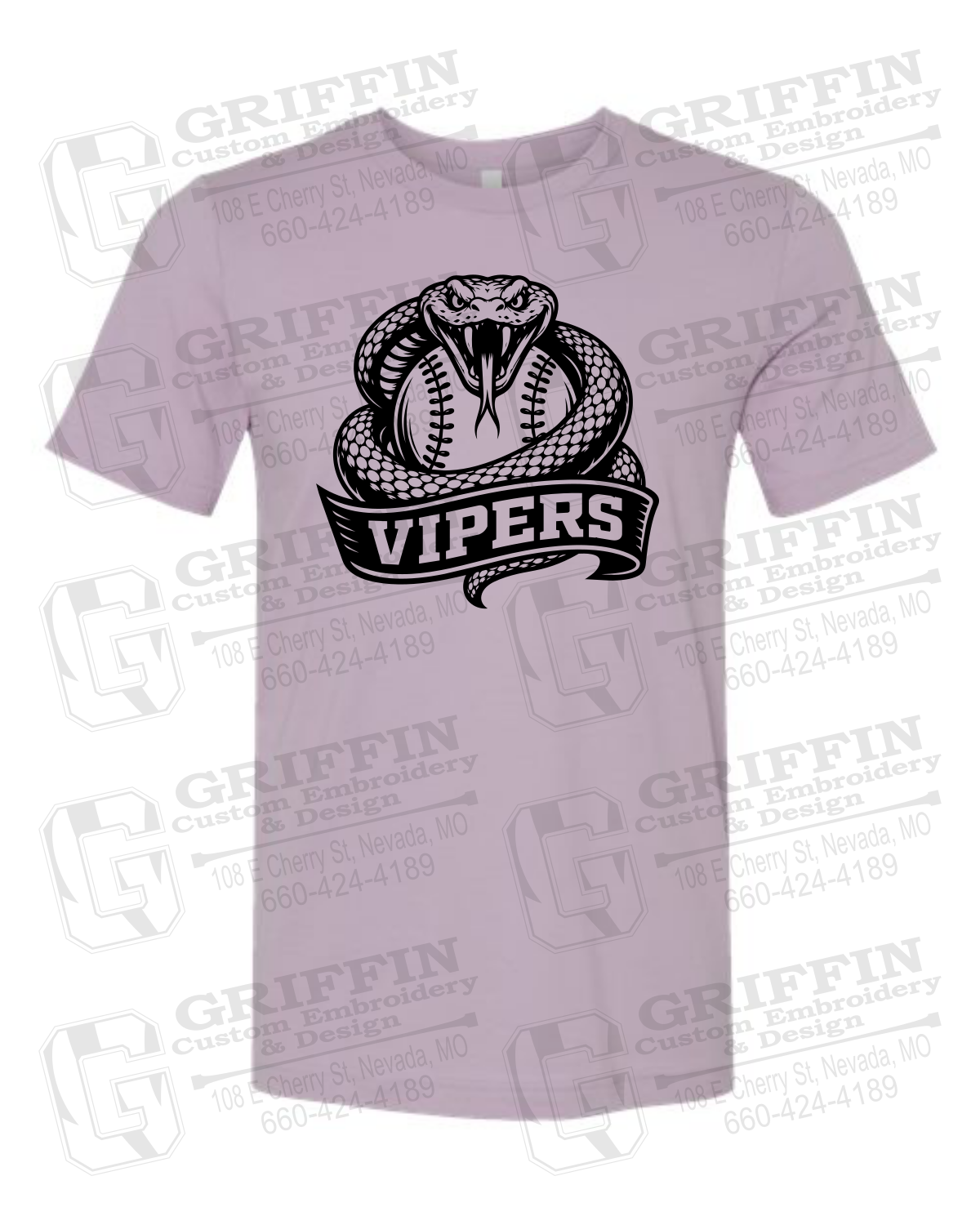Cotton Short Sleeve T-Shirt - Violet Vipers