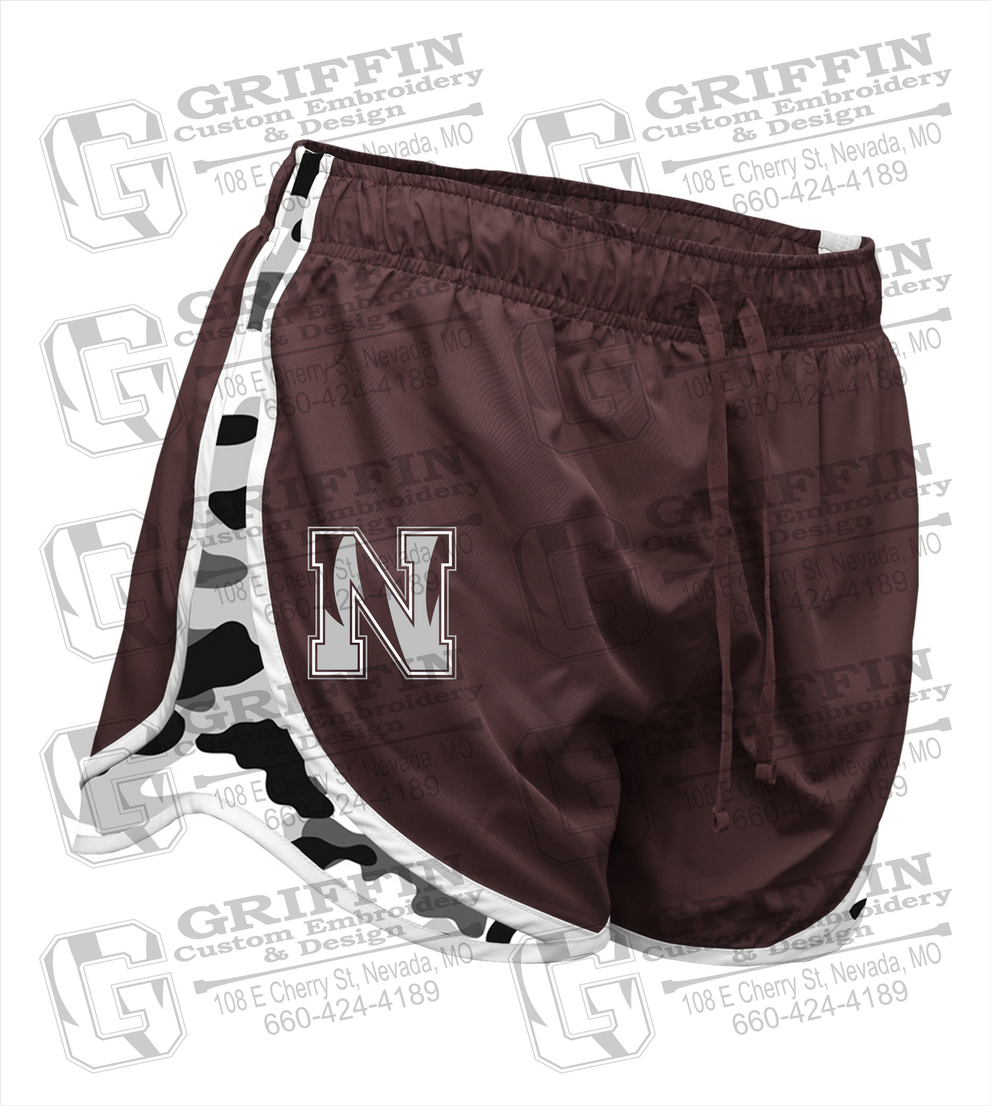 Womens Running Shorts - Nevada Tigers N Logo