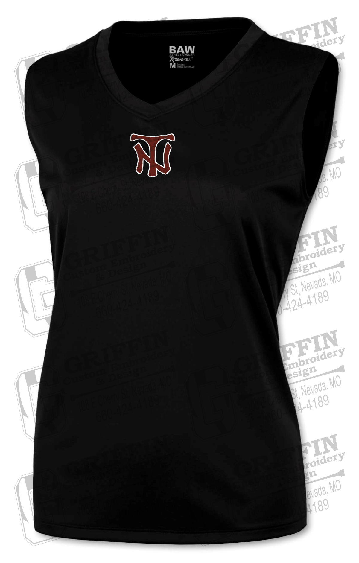 Womens Sleeveless Dry-Fit Shirt - Softball - Nevada NT Logo