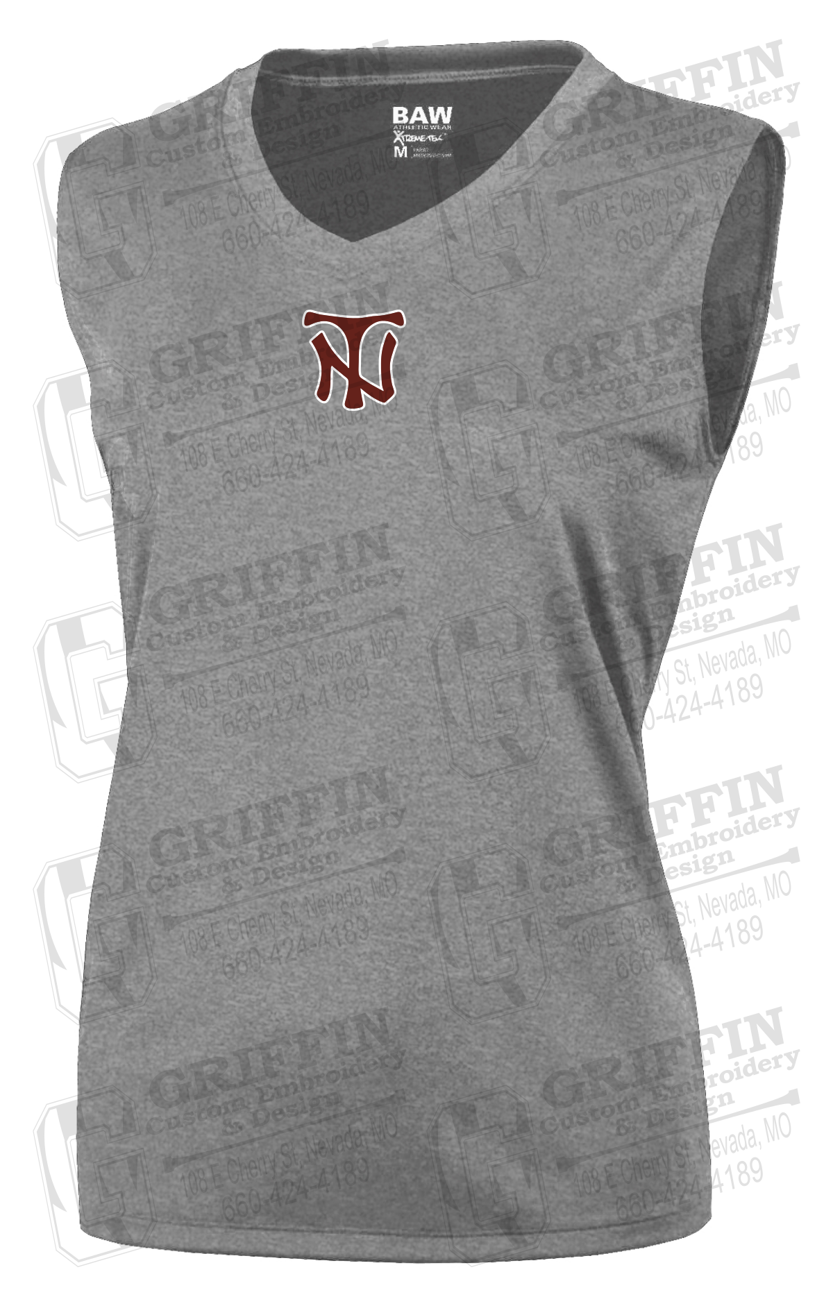 Womens Sleeveless Dry-Fit Shirt - Softball - Nevada NT Logo
