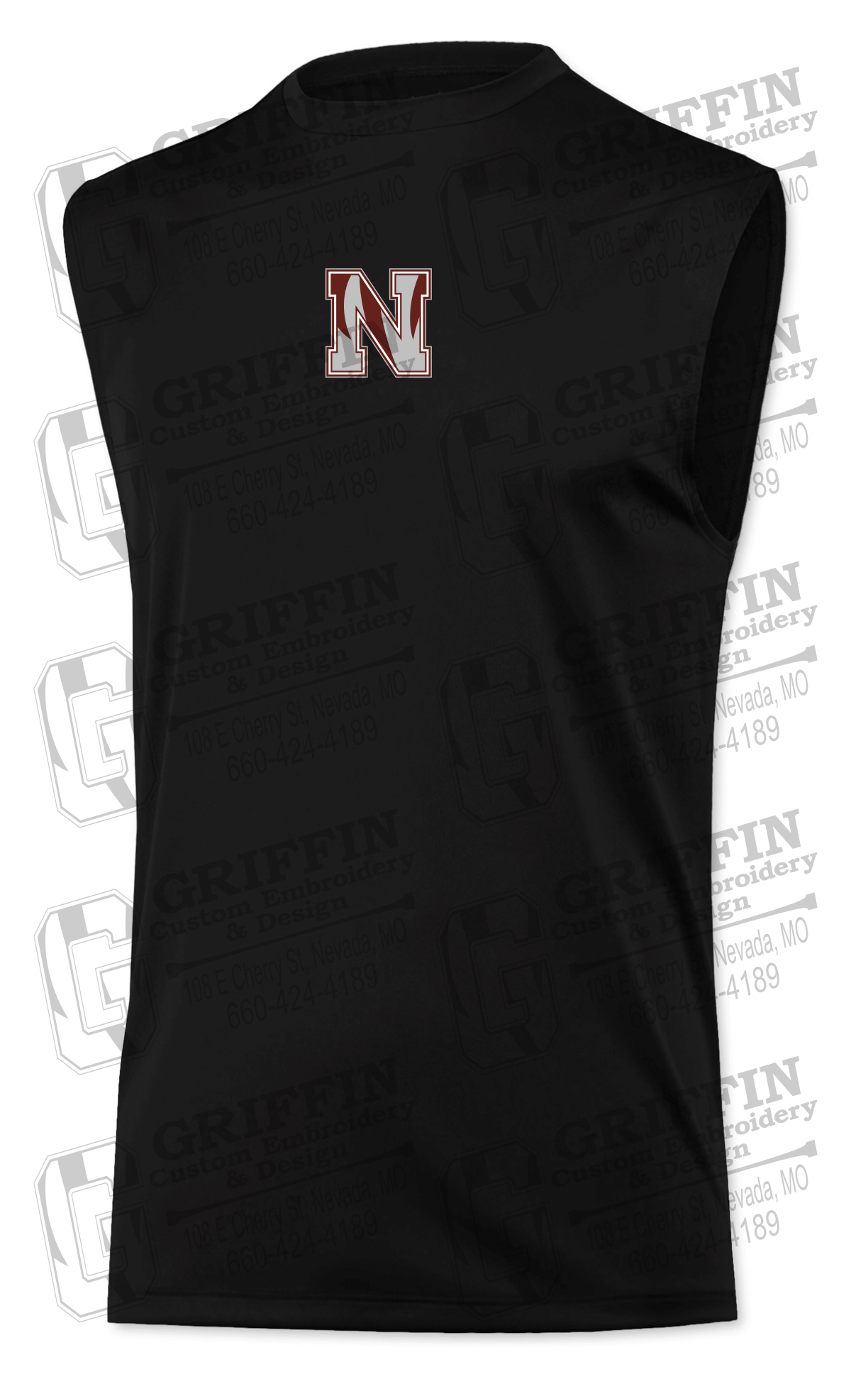 Mens Sleeveless Dry-Fit Shirt - Football - Nevada N Logo