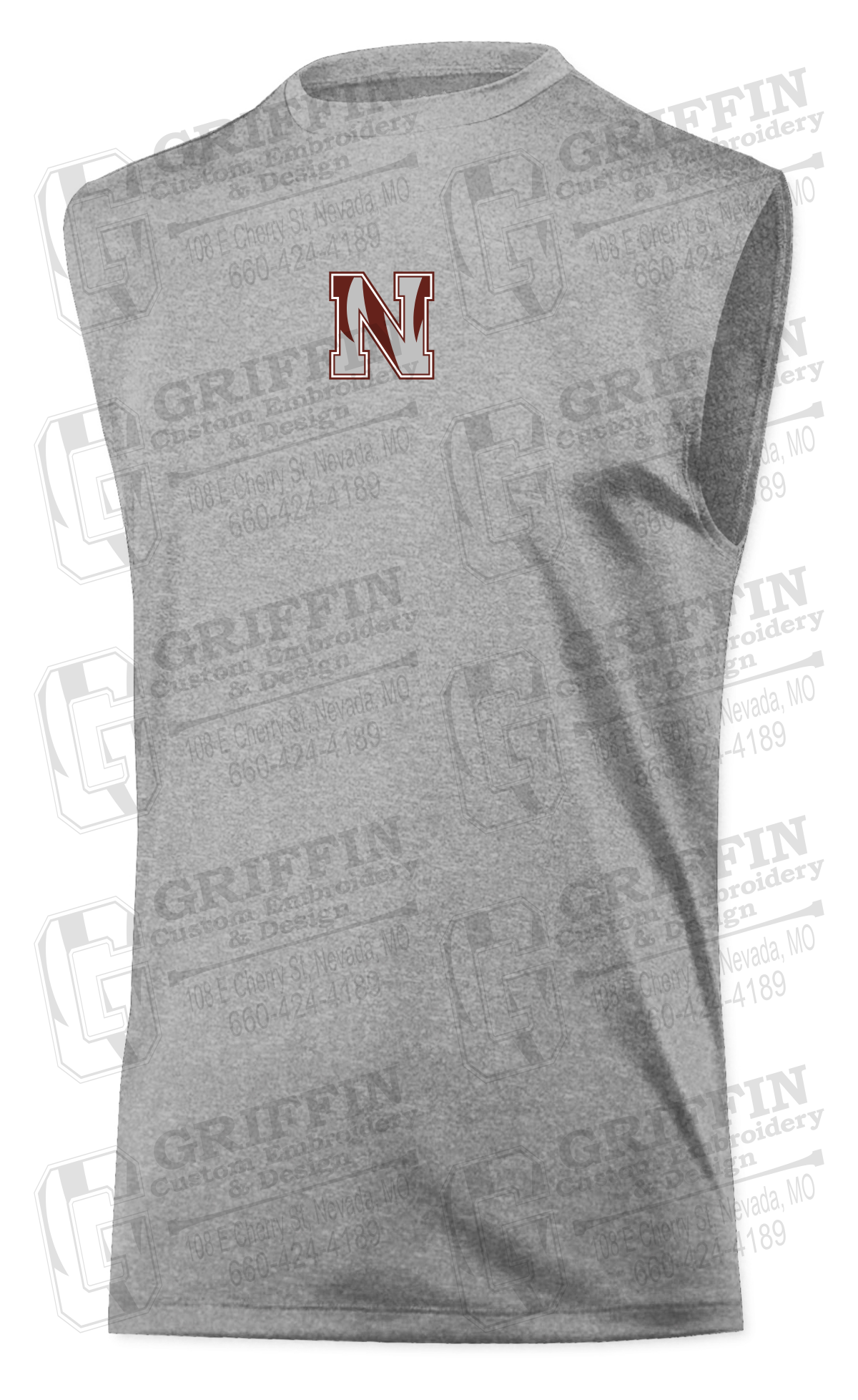 Mens Sleeveless Dry-Fit Shirt - Football - Nevada N Logo