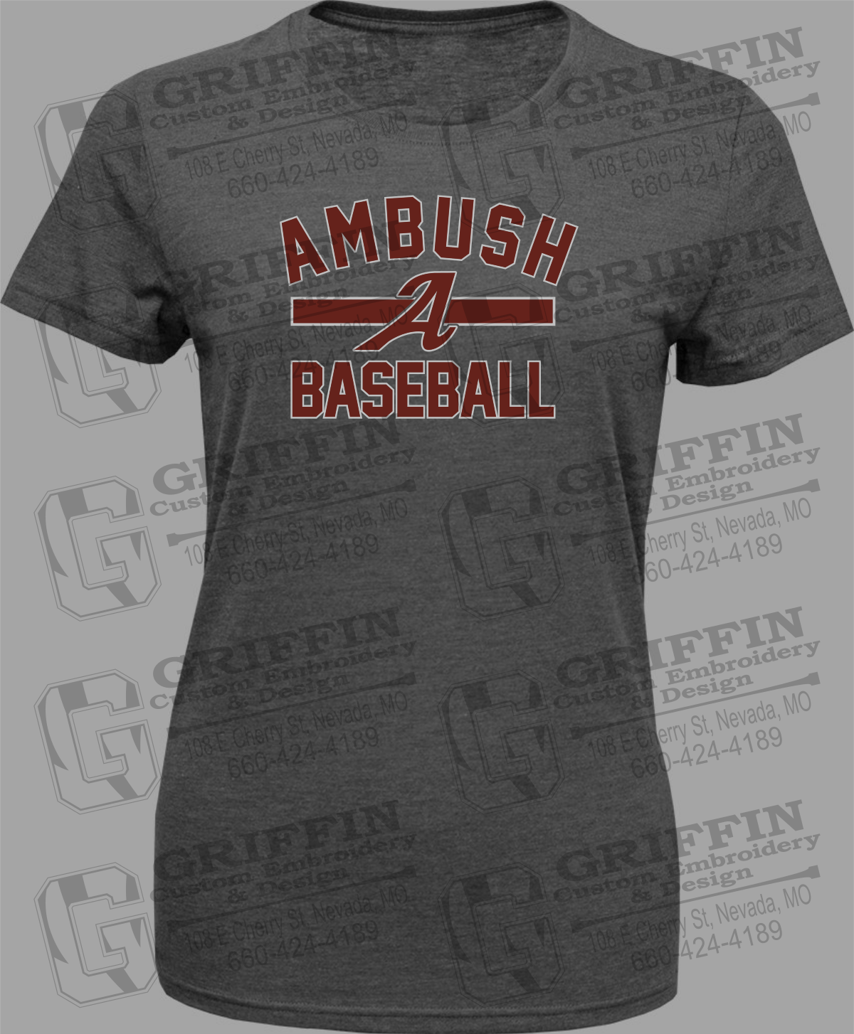 Womens Tri-Blend T-Shirt - Ambush Baseball 25-S