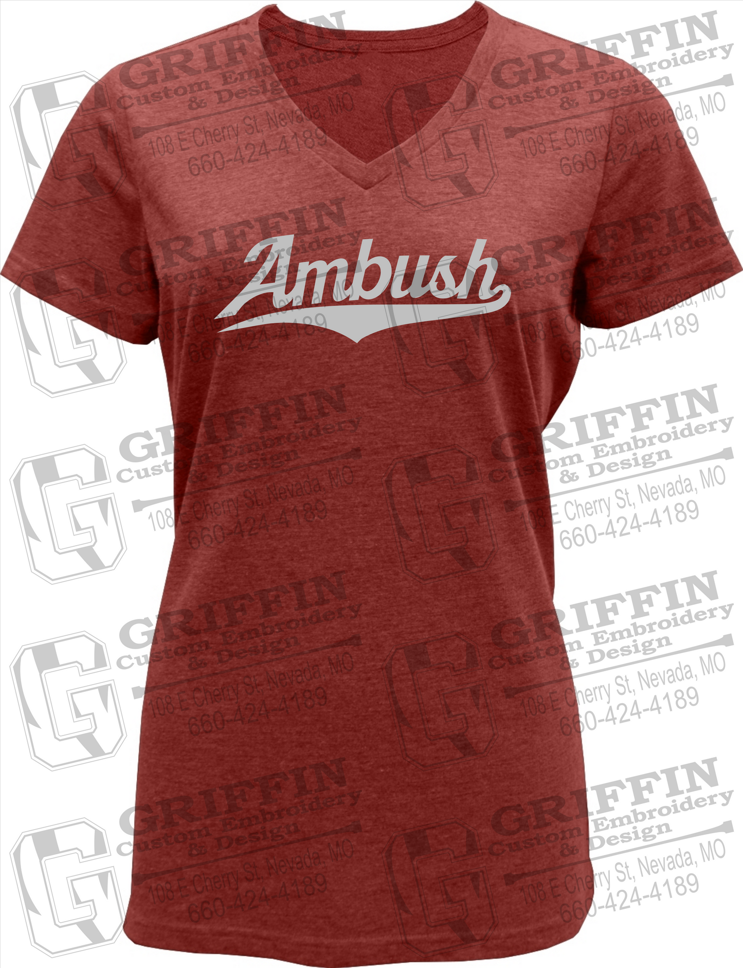 Womens V-Neck Soft-Tek T-Shirt - Ambush Baseball