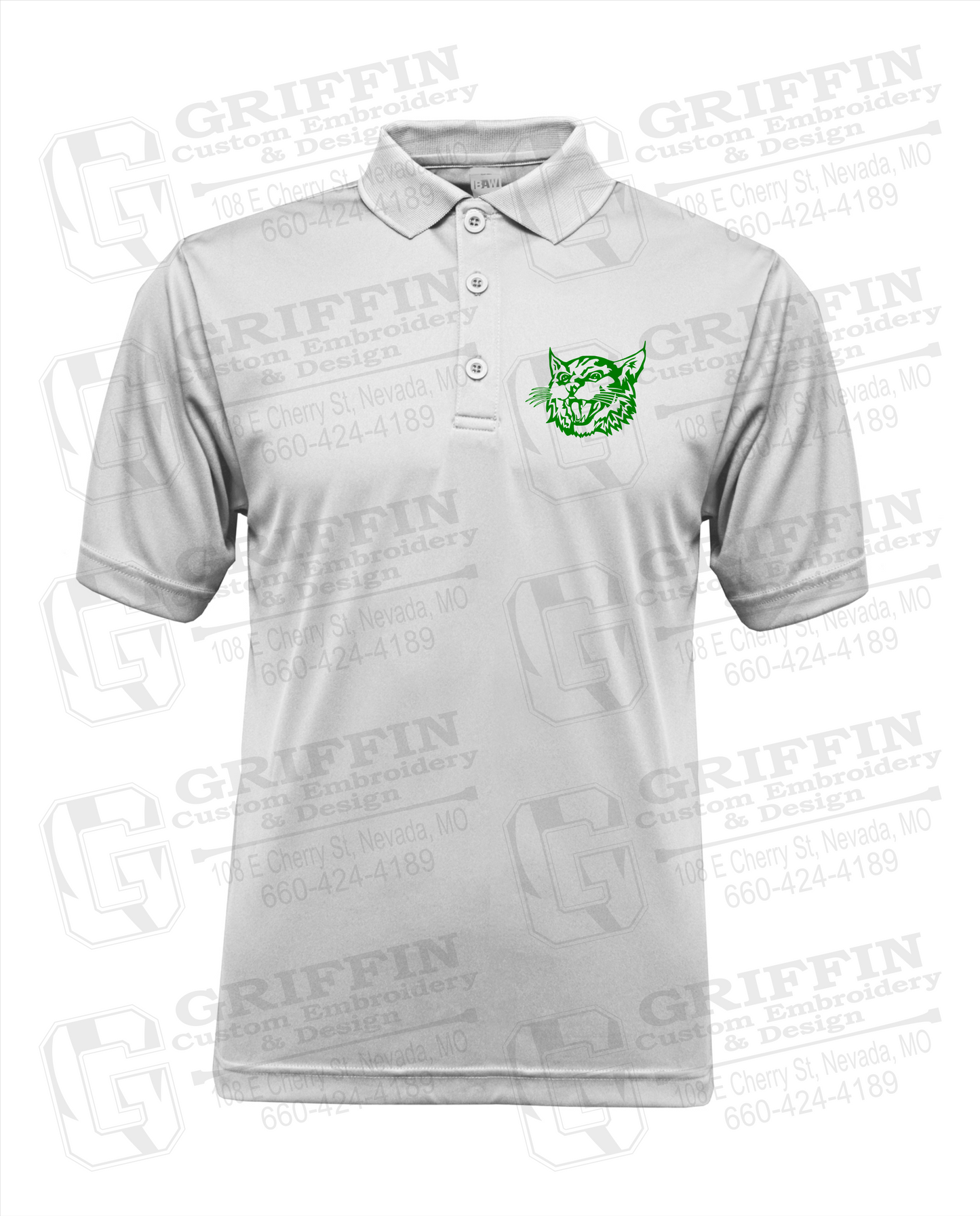 Men's Performance Polo - Bronaugh Widcats - Wildcat Logo