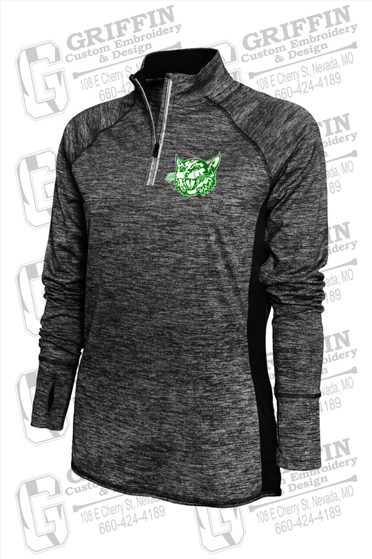 Women's Dry-Tek Heather 1/4 Zip - Bronaugh Wildcats Logo