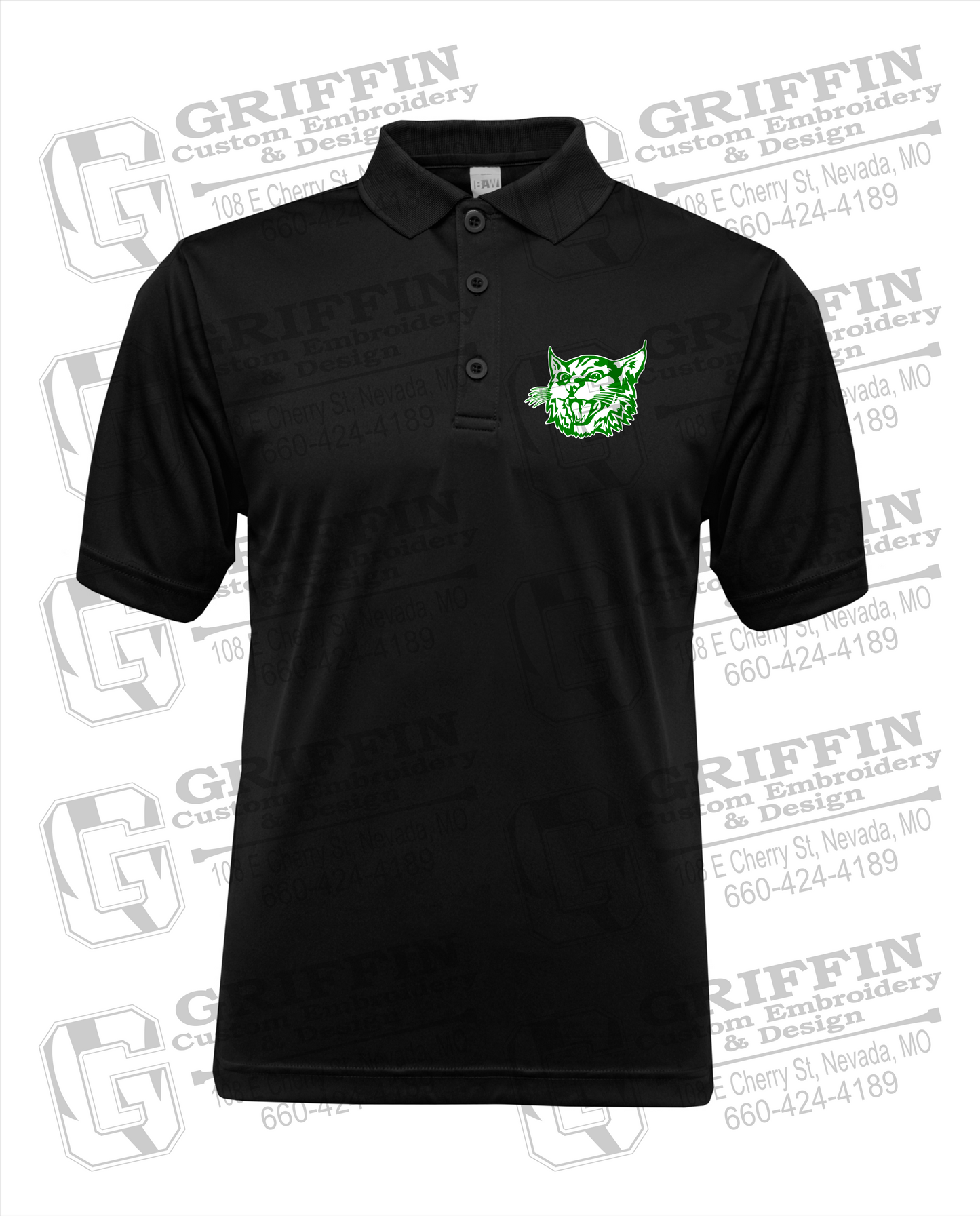 Men's Performance Polo - Bronaugh Widcats - Wildcat Logo